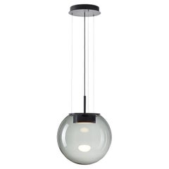 Grande lampe à suspension Orbis 500 en verre soufflé gris fumé pour Brokis