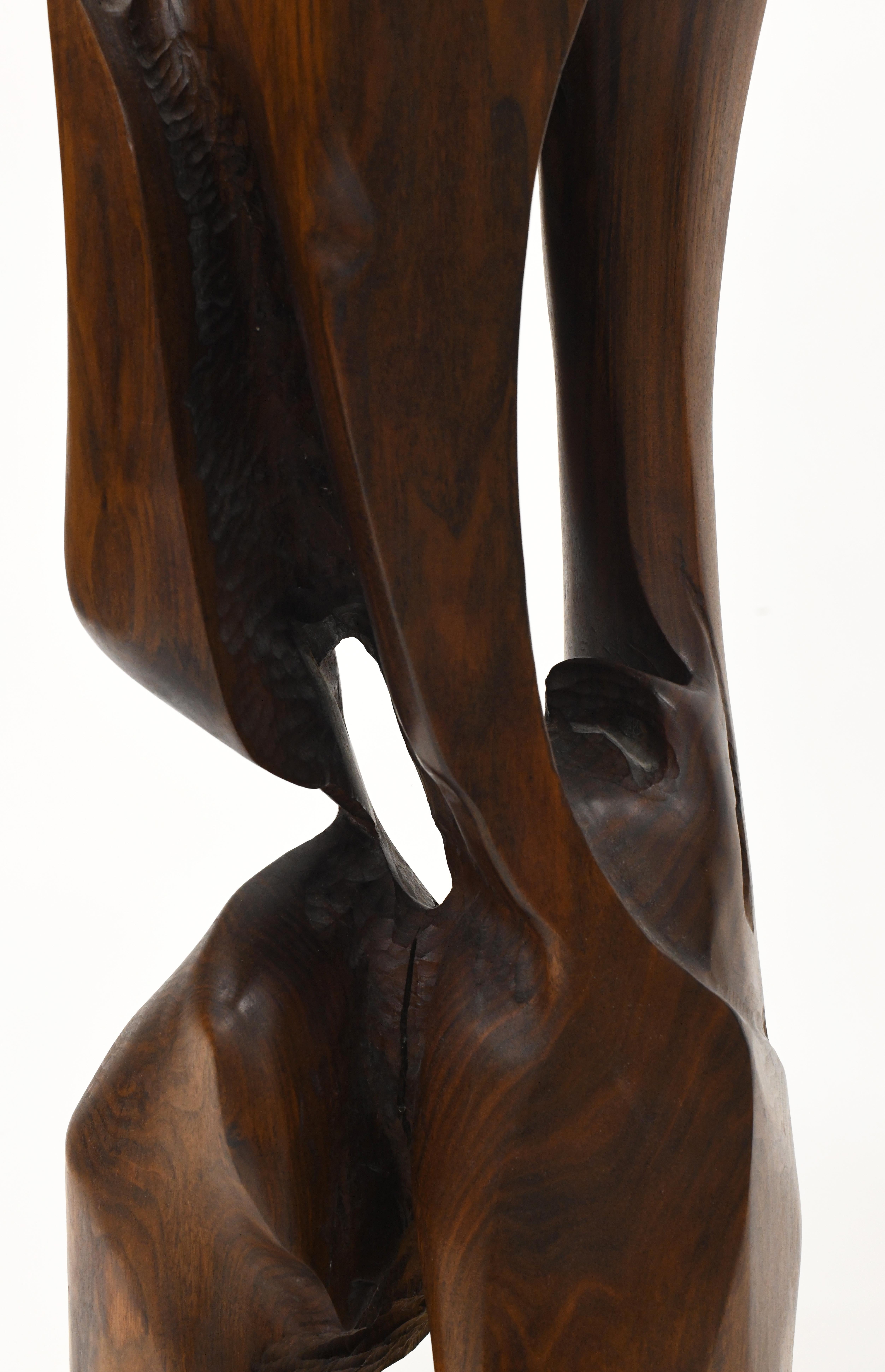 American Large Organic Abstract Modern Wood Sculpture 