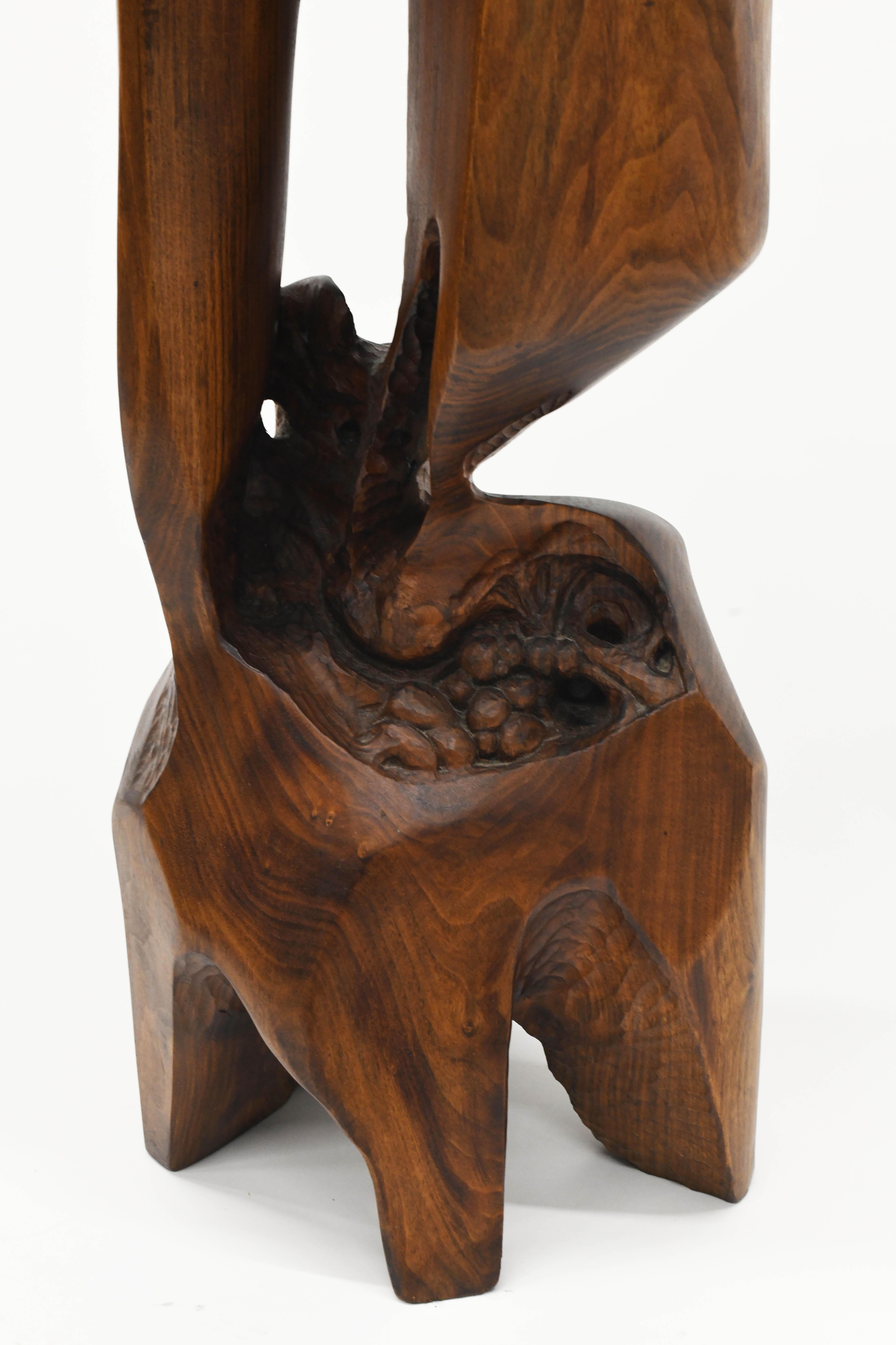 Late 20th Century Large Organic Abstract Modern Wood Sculpture 