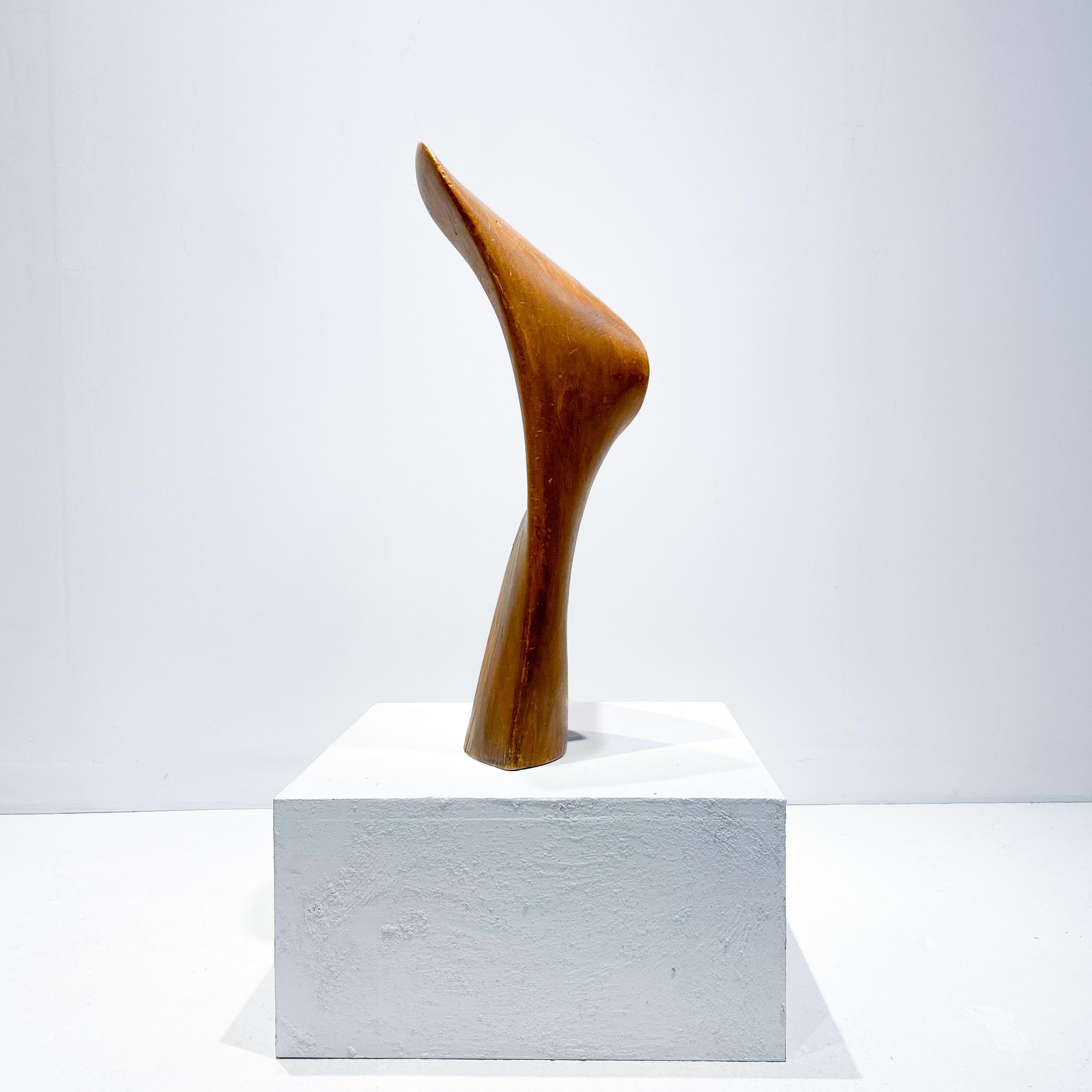 Large Organic Abstract Sculpture, Hand Carved Wood, 1970s, Jean Arp Style For Sale 1