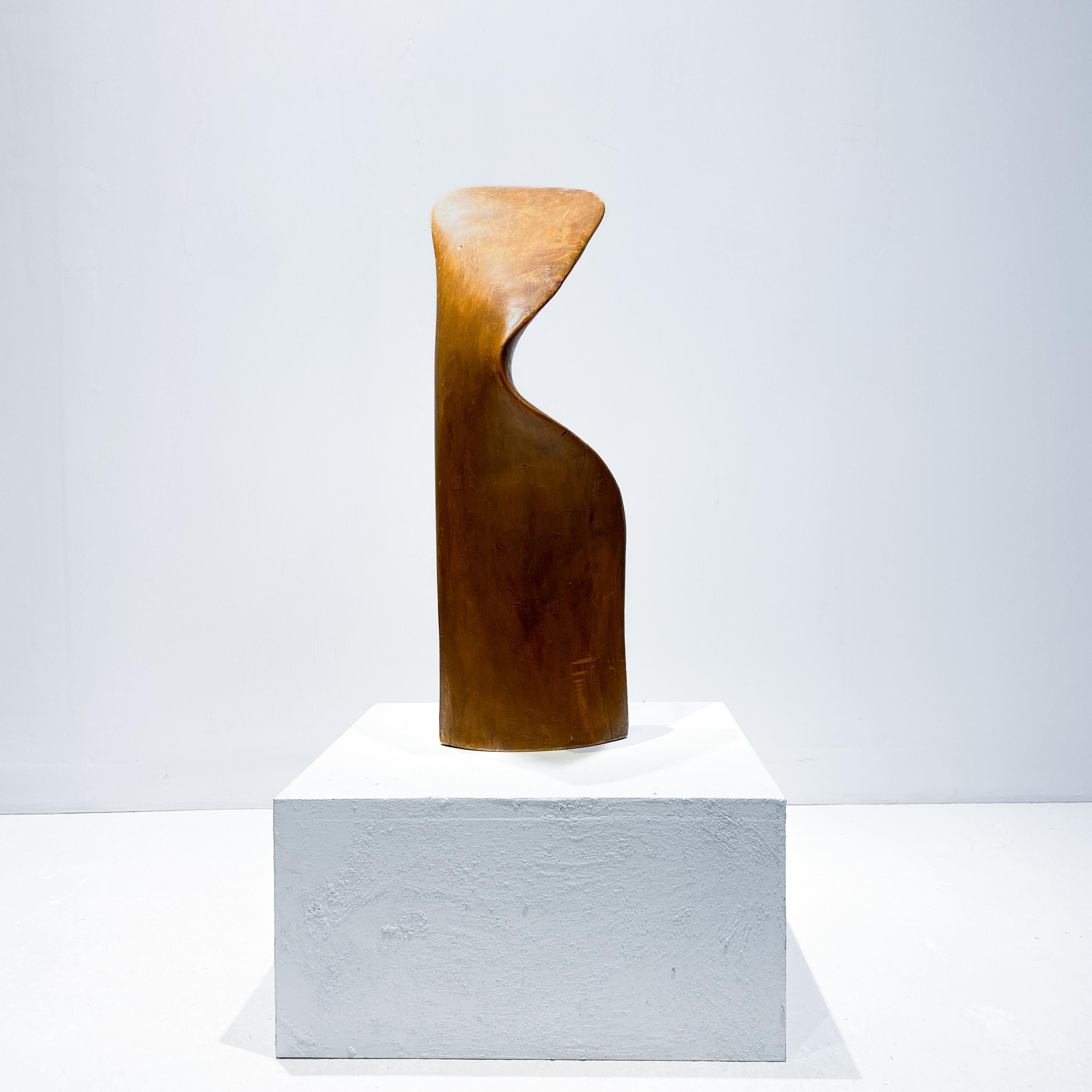 Large Organic Abstract Sculpture, Hand Carved Wood, 1970s, Jean Arp Style For Sale 3