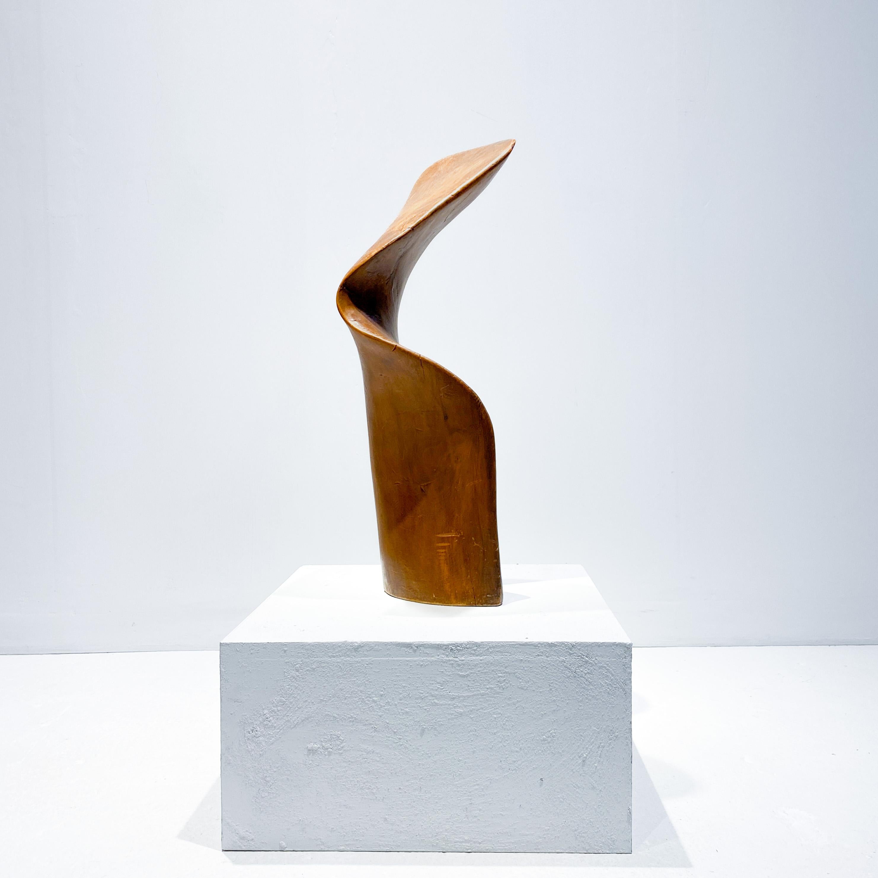 Large Organic Abstract Sculpture, Hand Carved Wood, 1970s, Jean Arp Style For Sale 4
