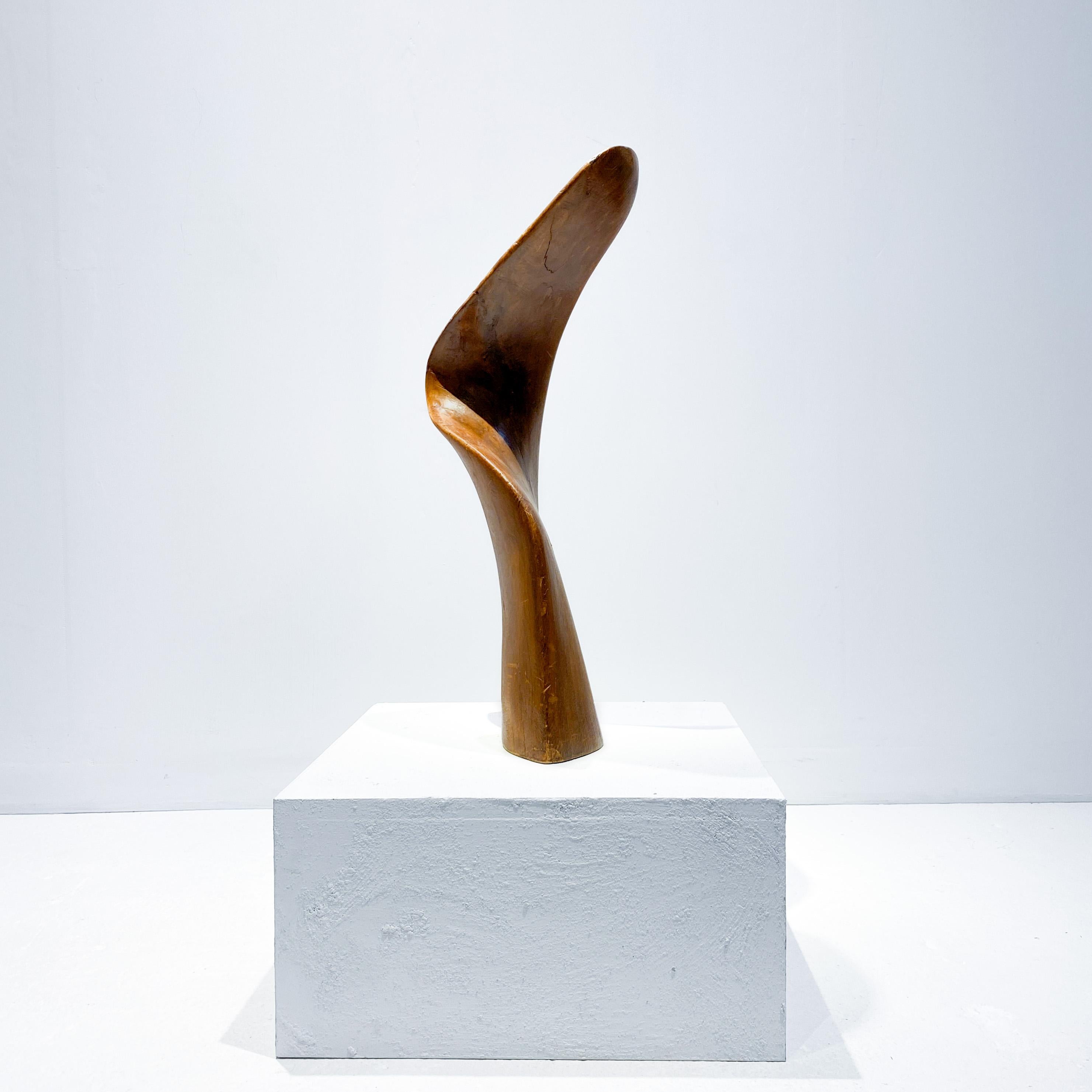 Large Organic Abstract Sculpture, Hand Carved Wood, 1970s, Jean Arp Style For Sale 5