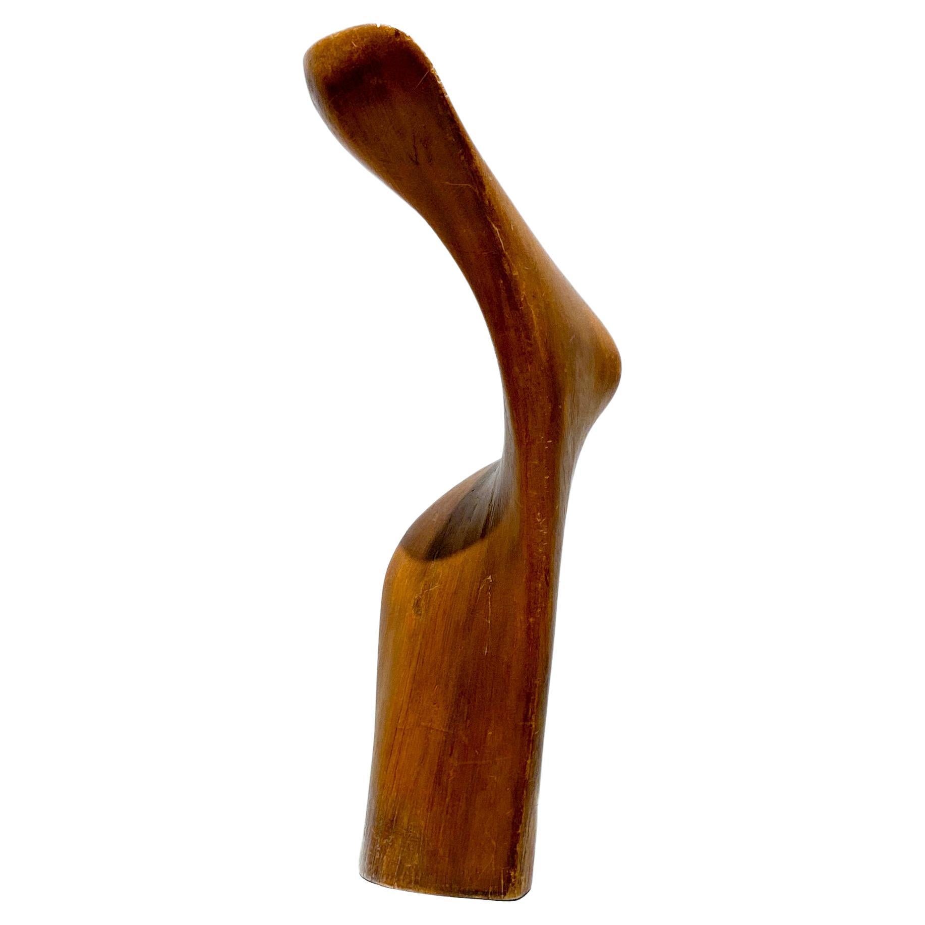 Large Organic Abstract Sculpture, Hand Carved Wood, 1970s, Jean Arp Style For Sale