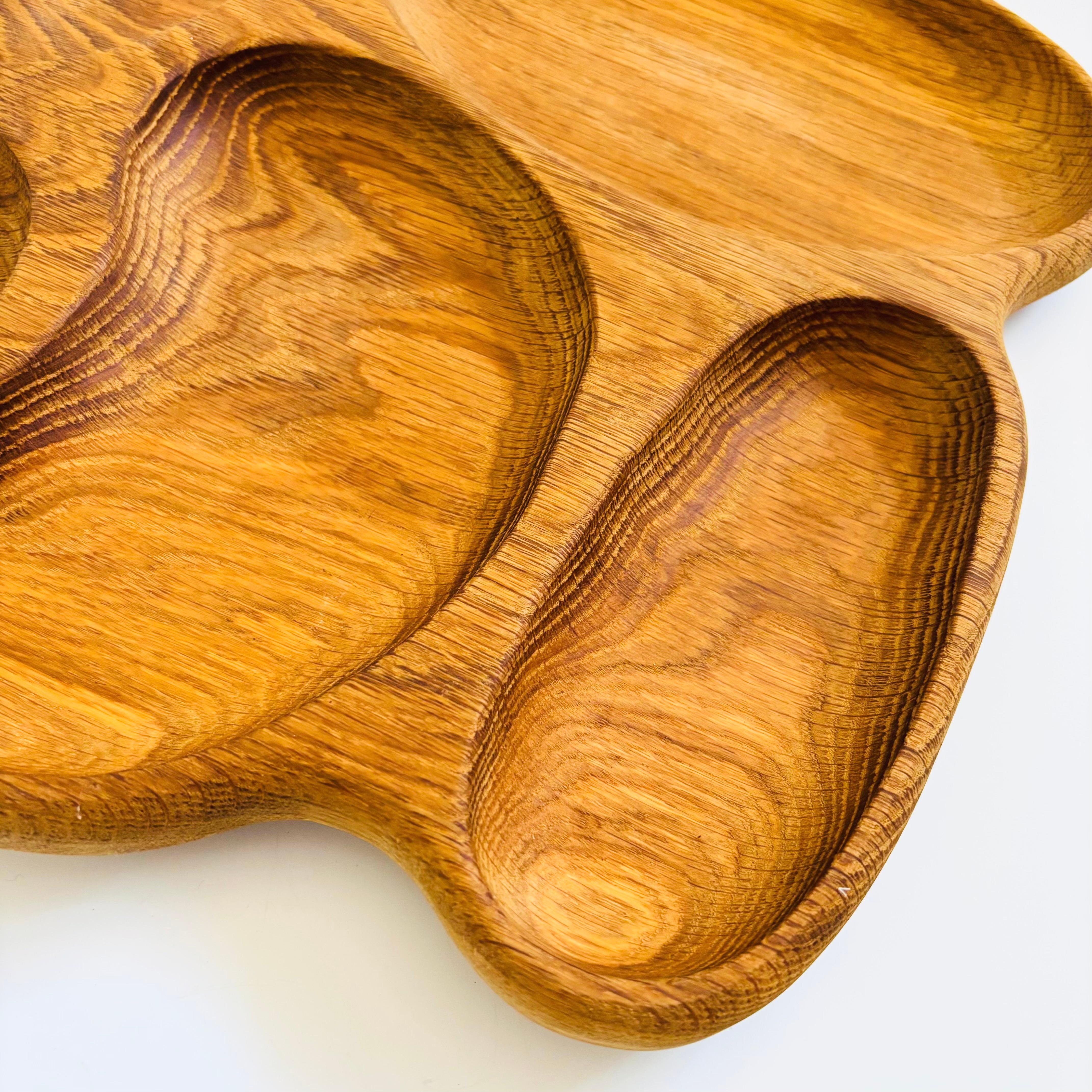 Large Organic Carved Wood Tray For Sale 1