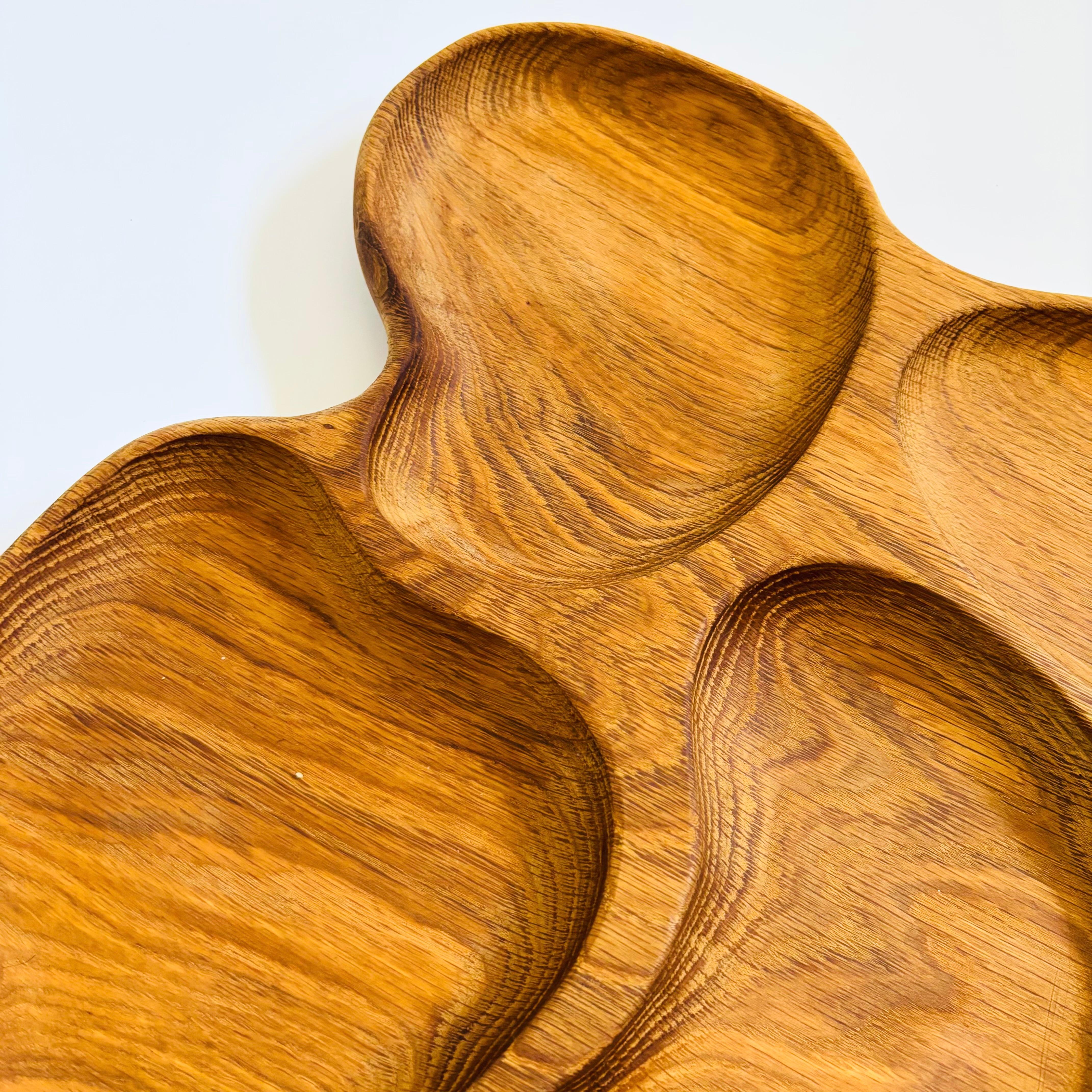 Large Organic Carved Wood Tray For Sale 2