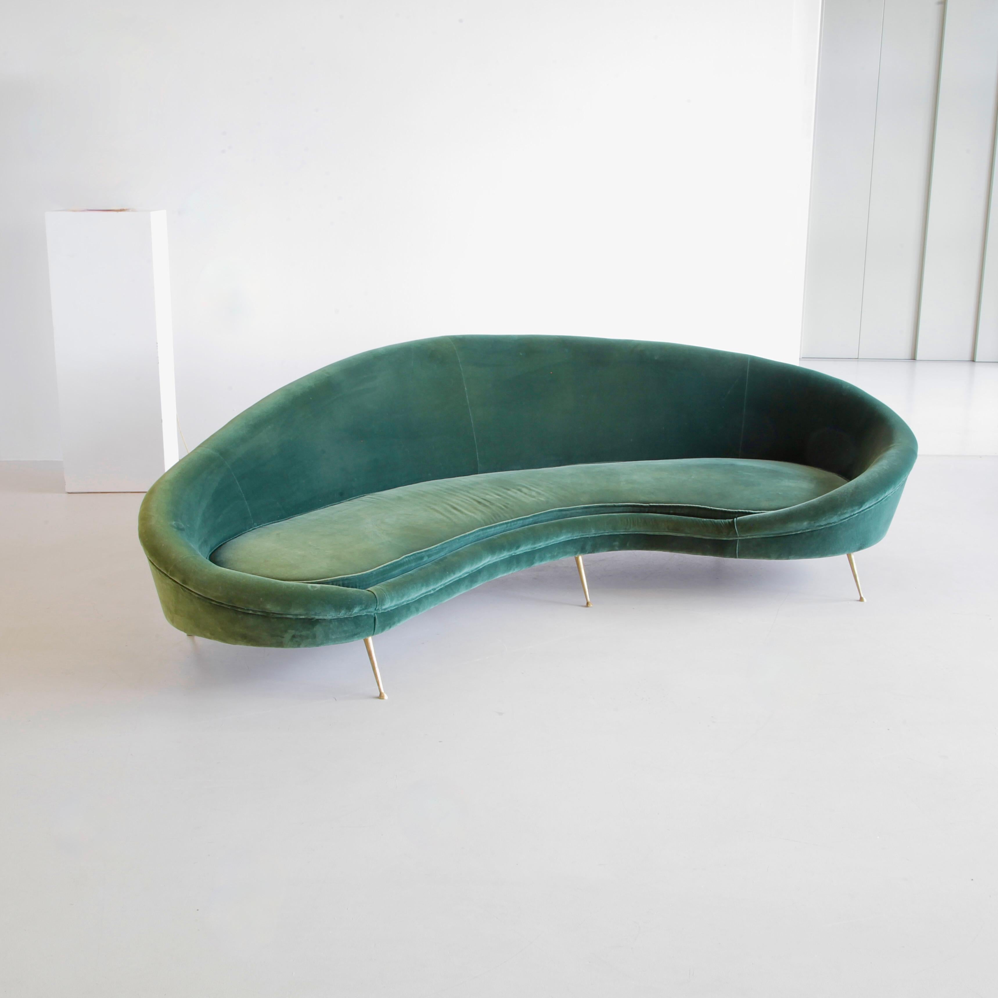 Italian Large Organic Curved Sofa in the Style of Ico Parisi