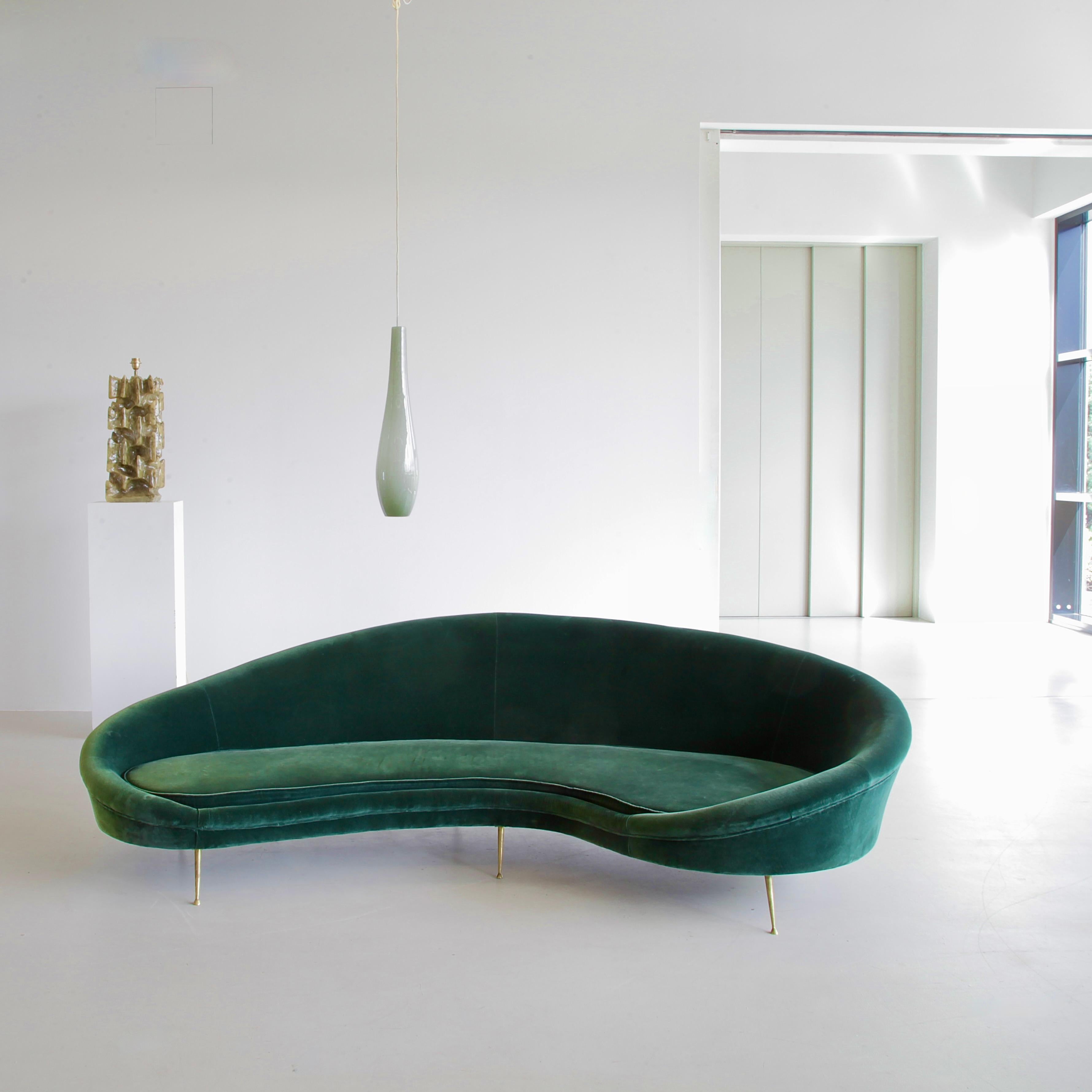 Mid-20th Century Large Organic Curved Sofa in the Style of Ico Parisi