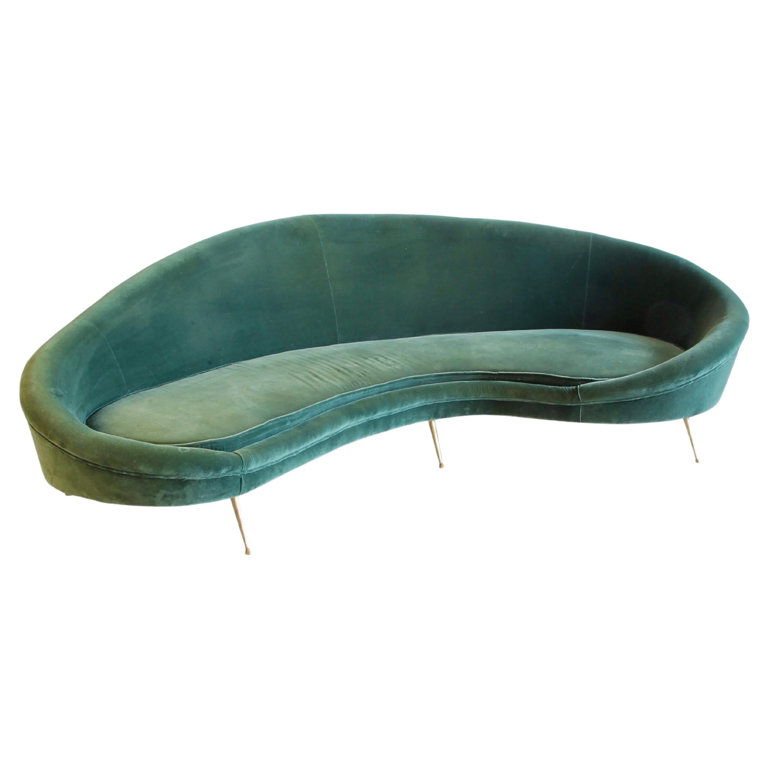 Large Organic Curved Sofa in the Style of Ico Parisi