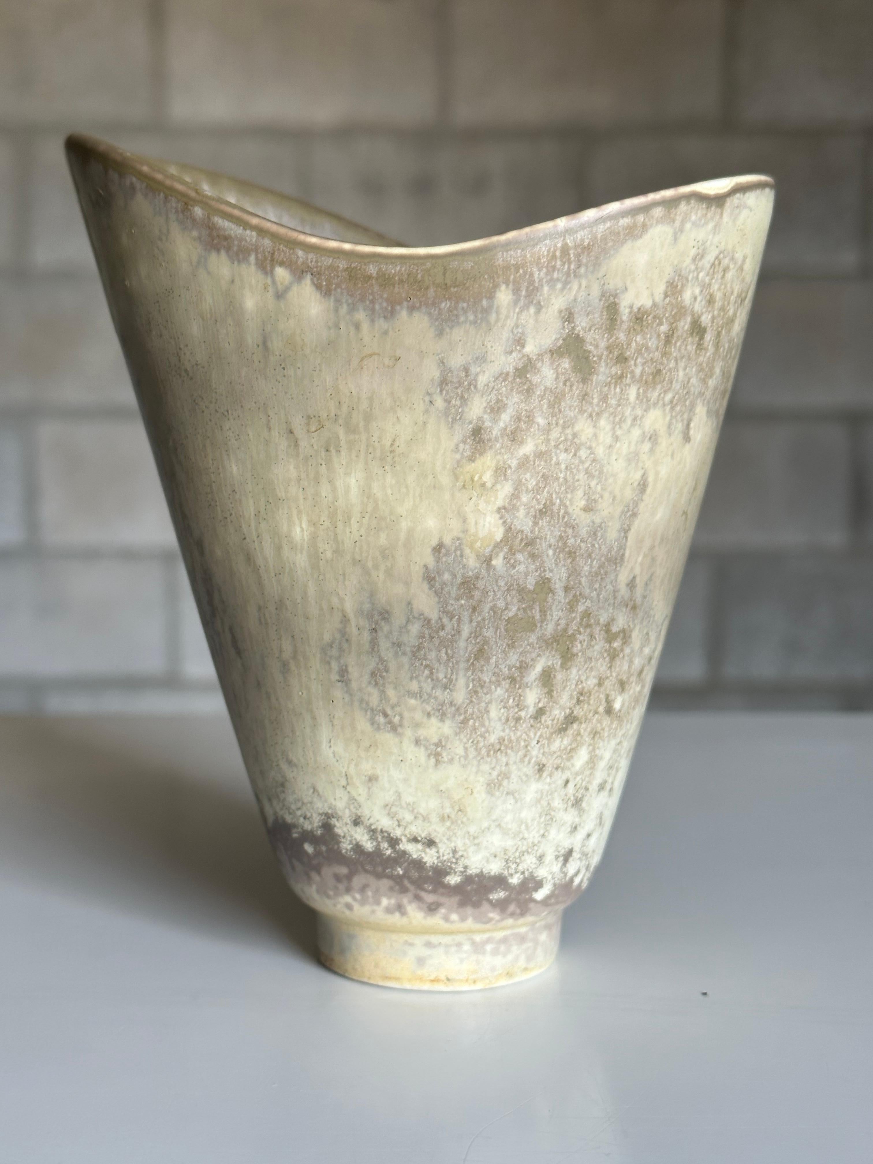 Mid-Century Modern Large Organic Freeform Stoneware Vase by Carl-Harry Stålhane for Rörstrand For Sale