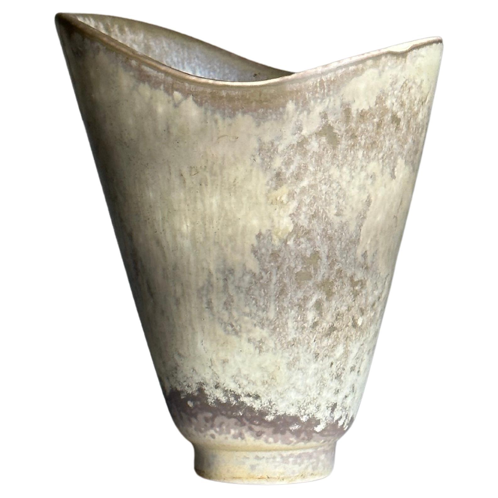 Large Organic Freeform Stoneware Vase by Carl-Harry Stålhane for Rörstrand For Sale