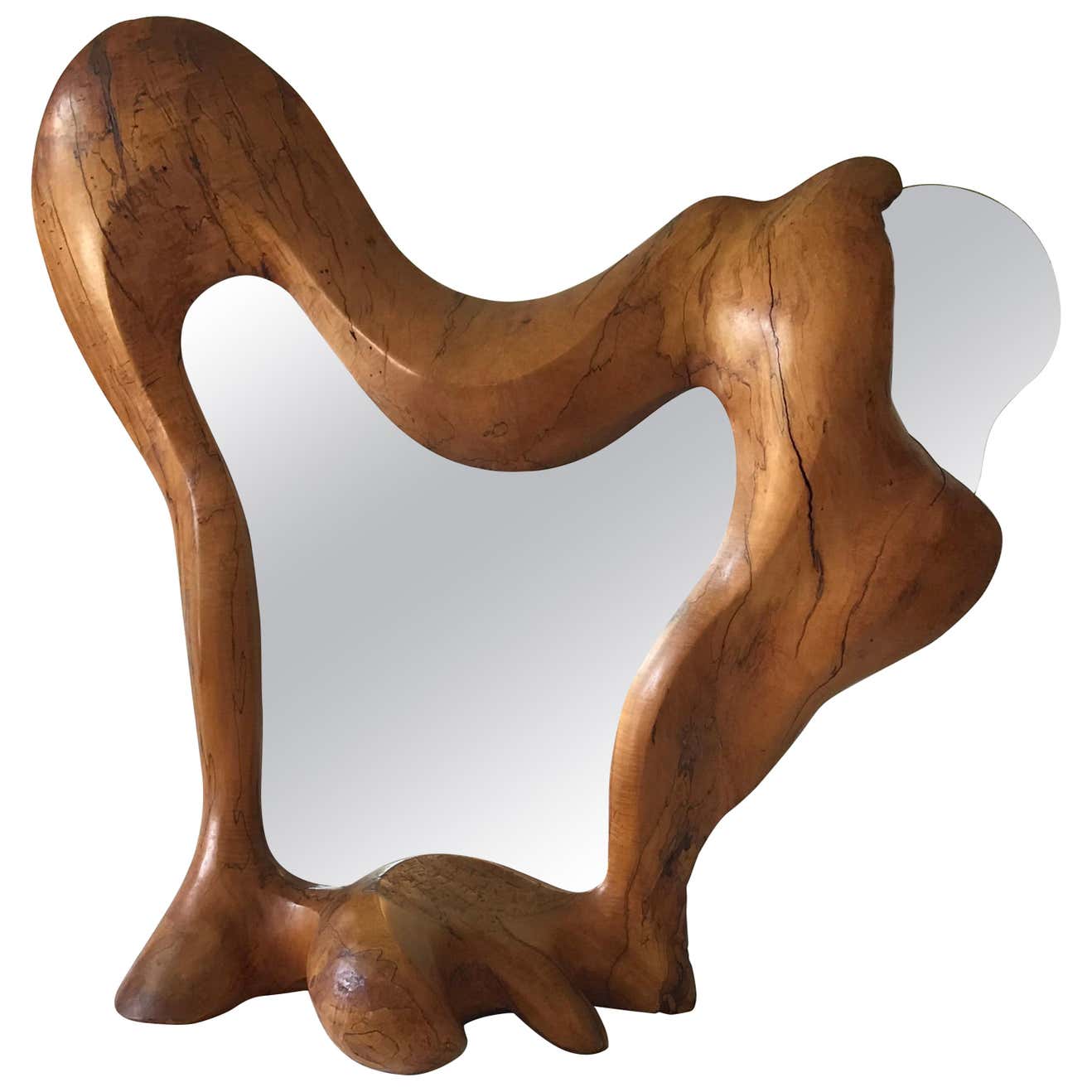 Large Organic Free-form, Biomorphic, Studio Craft Mirror at 1stDibs