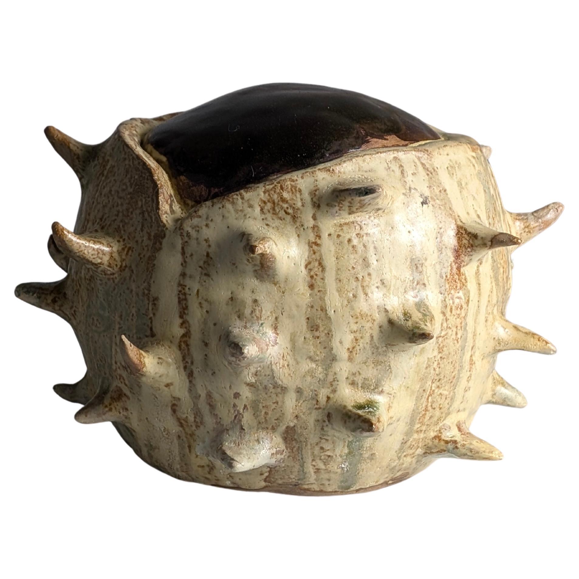 Grande scultura organica in gres smaltato del 20° secolo