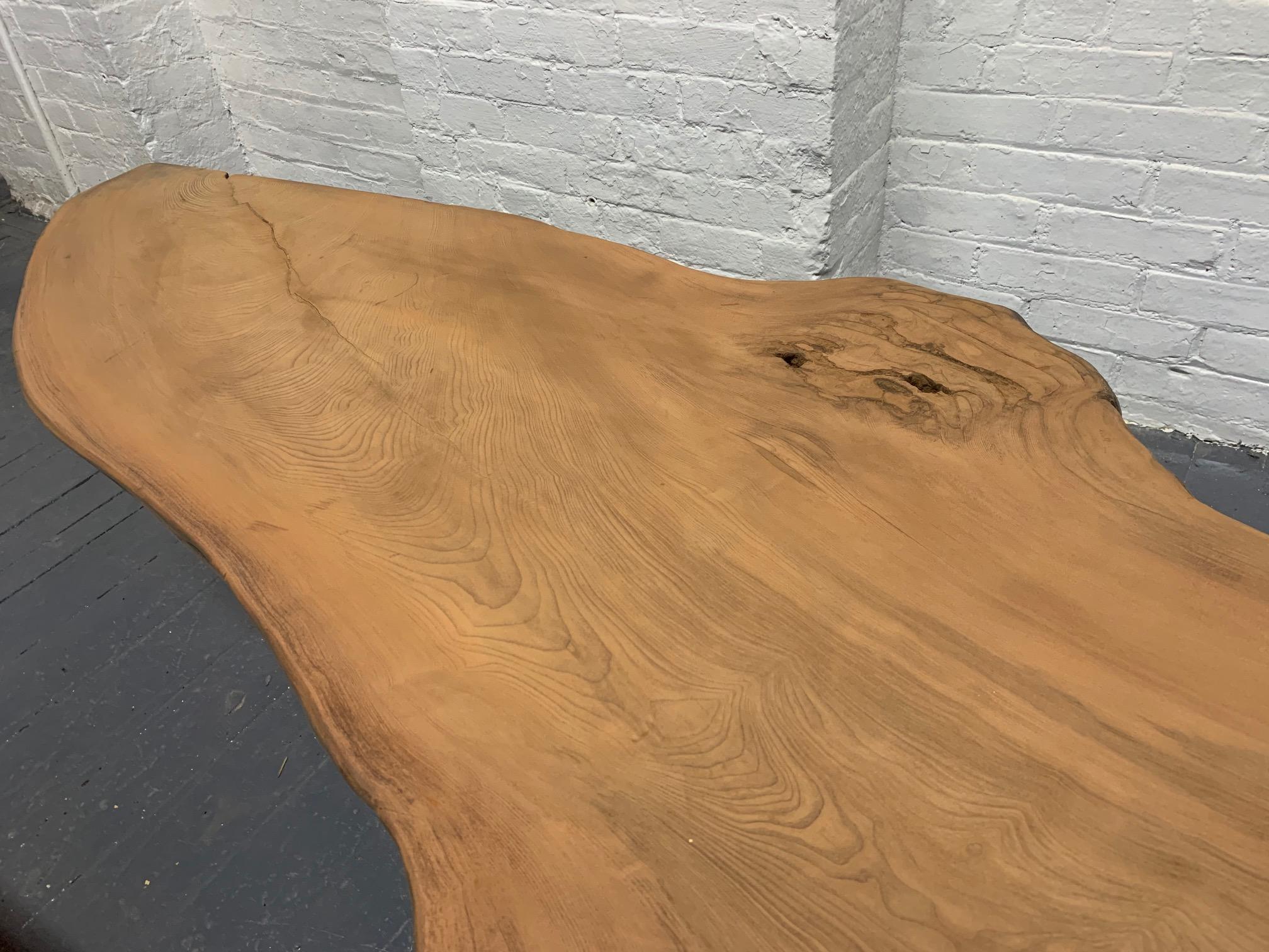 Large Organic Live Edge Coffee Table In Good Condition For Sale In New York, NY