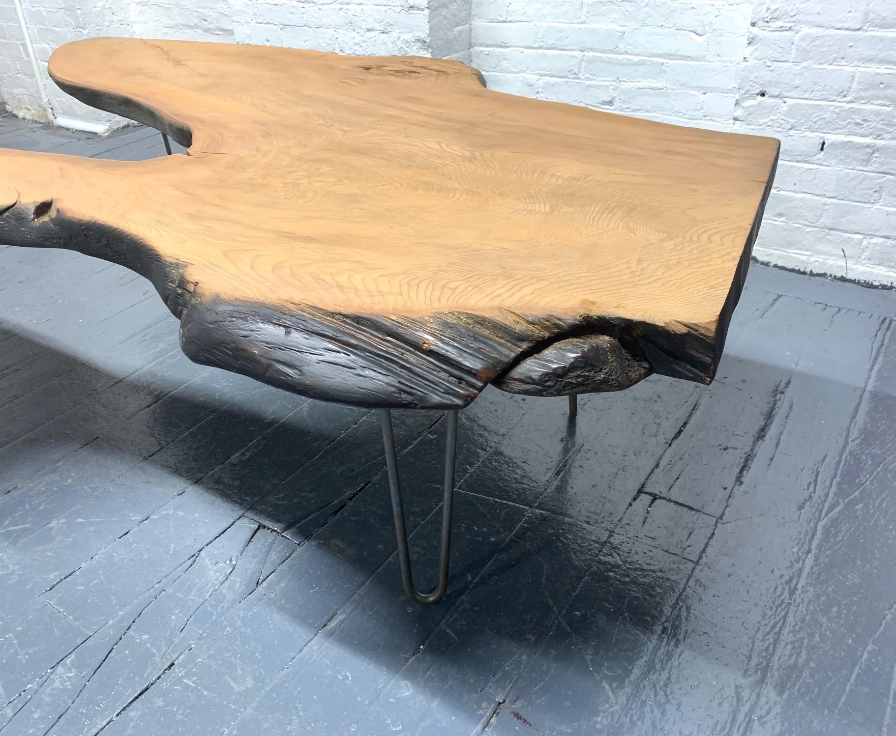 Cherry Large Organic Live Edge Coffee Table For Sale