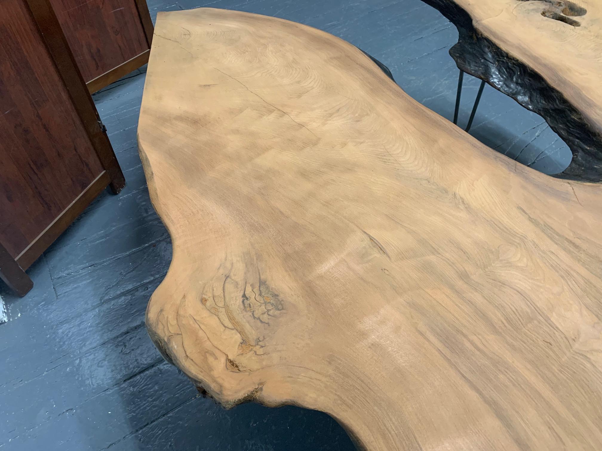 Cherry Large Organic Live Edge Coffee Table For Sale