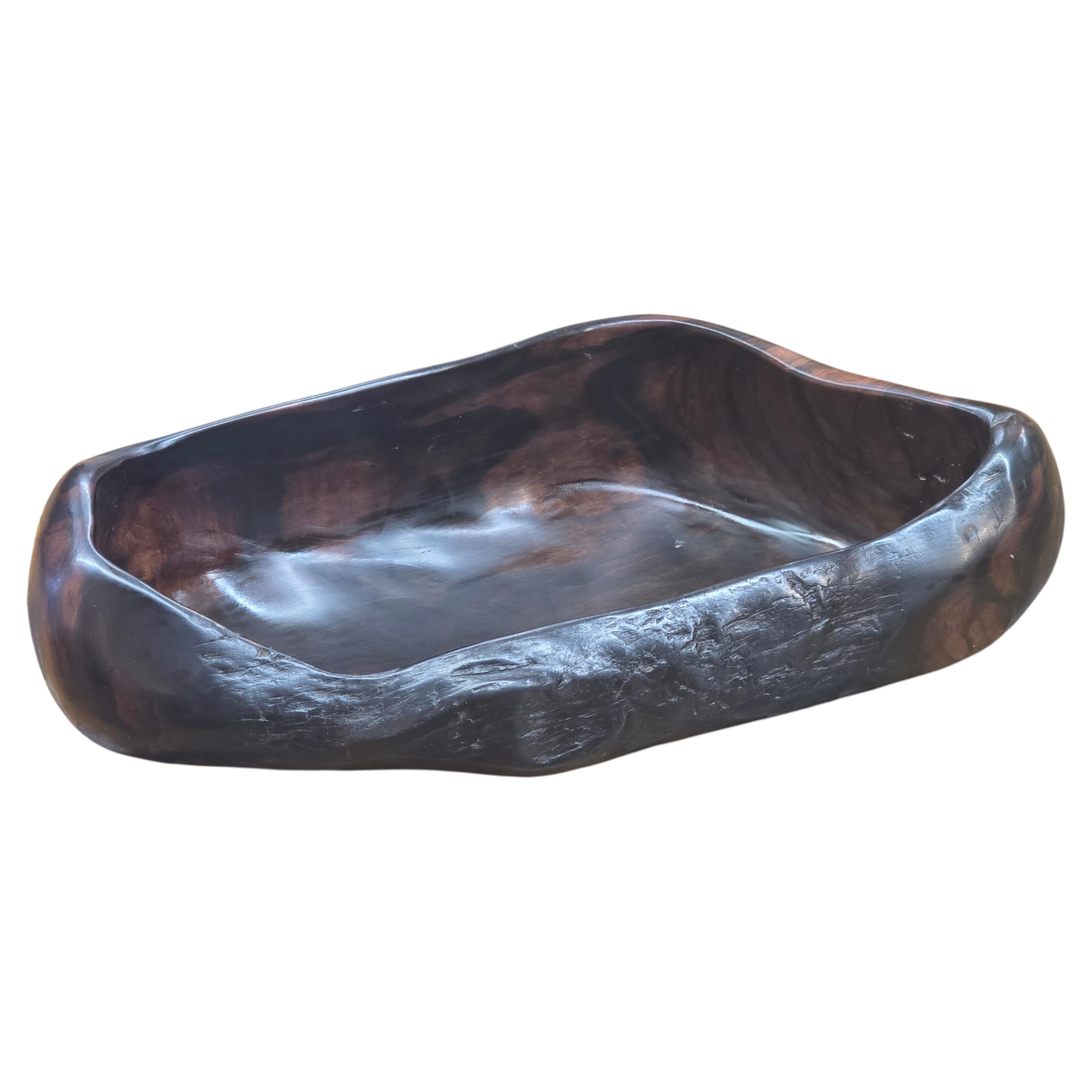 Large Organic Modern Carved Hardwood Bowl in the Style of Alexandre Noll For Sale