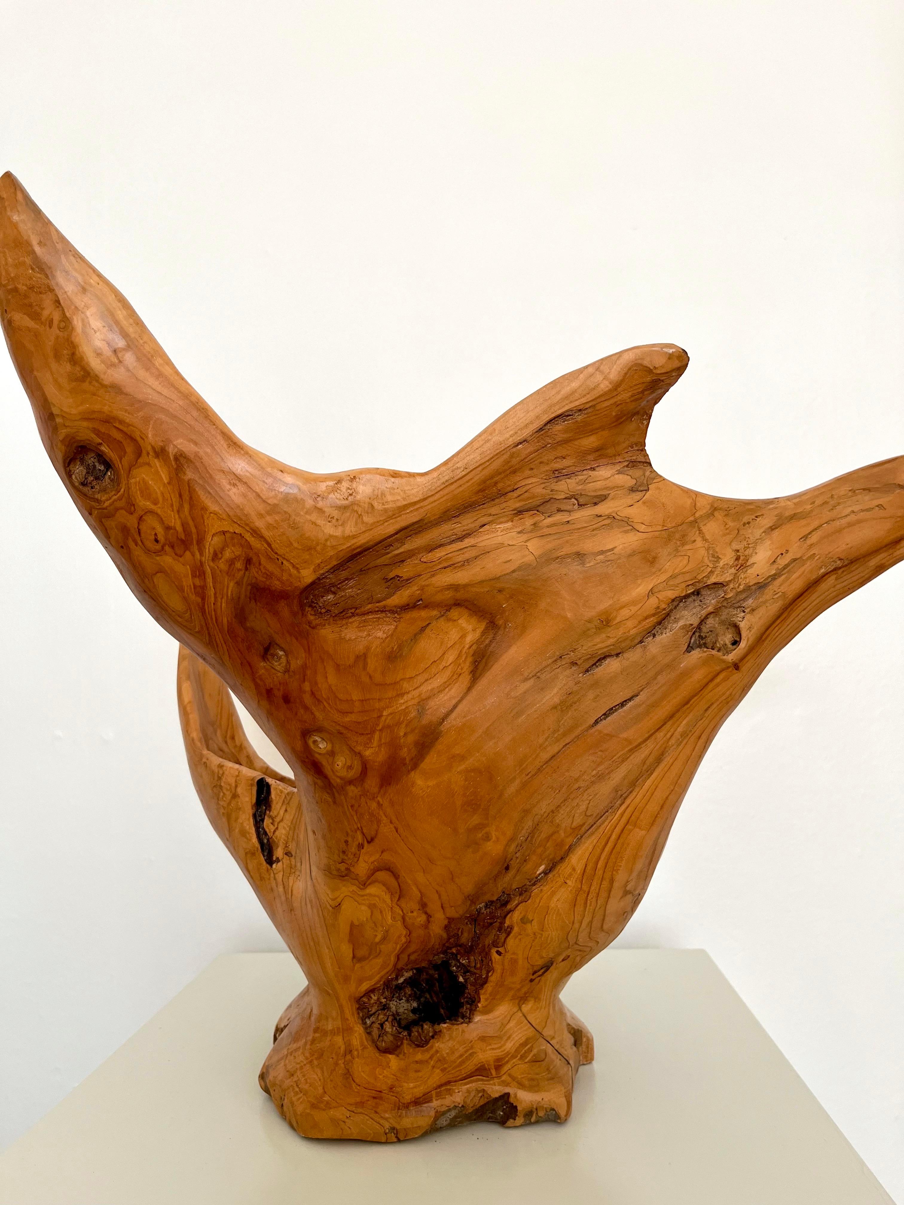 Grand bol sculpté en ronce de bois organique et moderne, Indonésie, 1970 en vente 2