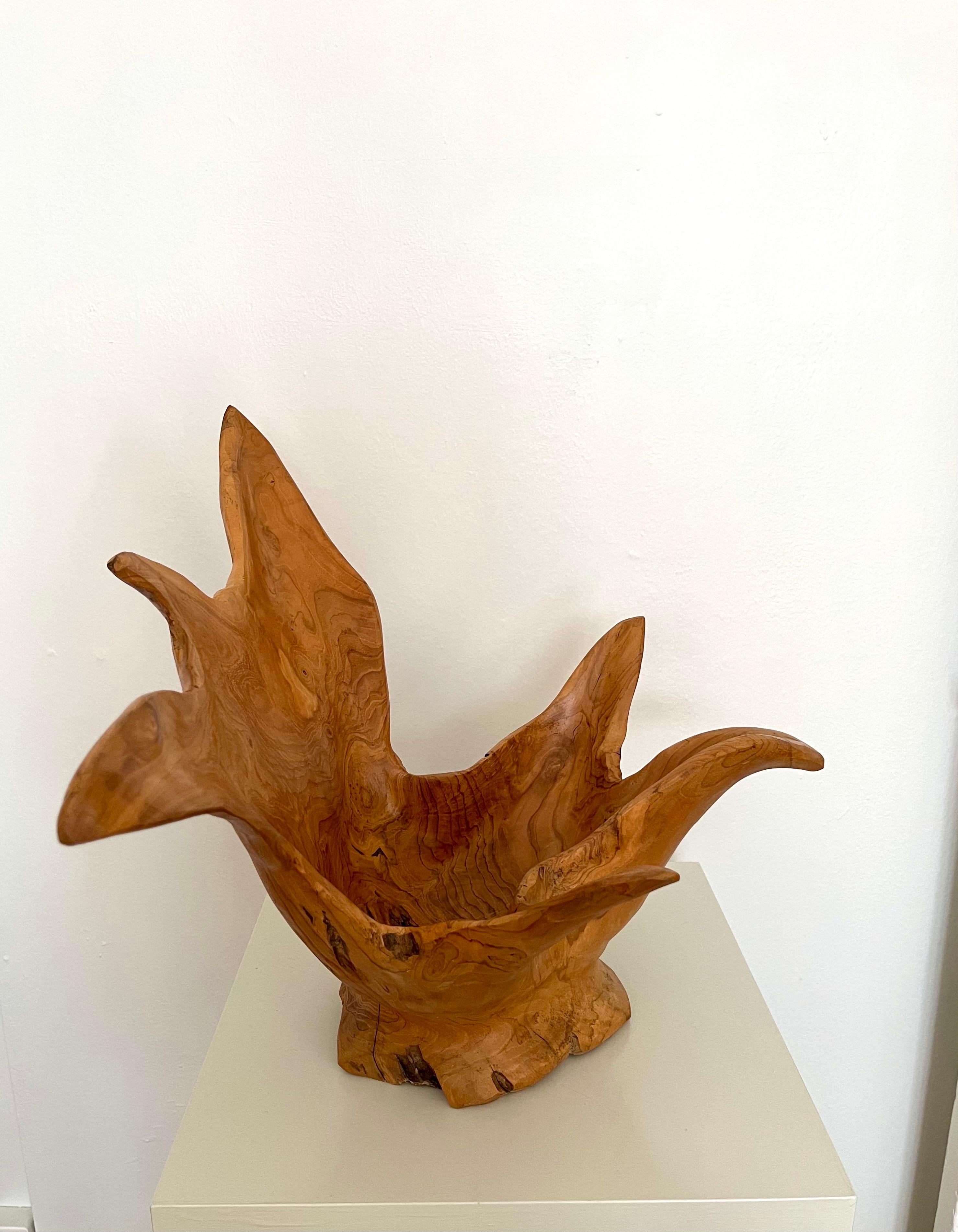 Grand bol sculpté en ronce de bois organique et moderne, Indonésie, 1970 Bon état - En vente à Frederiksberg C, DK