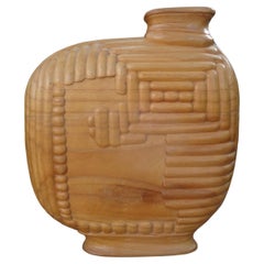 Large Organic Modern Sculptural Carved Wood Vase or Vessel