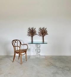 Pareja de candelabros orgánicos modernos de acero soldado en forma de árbol, hechos por artistas