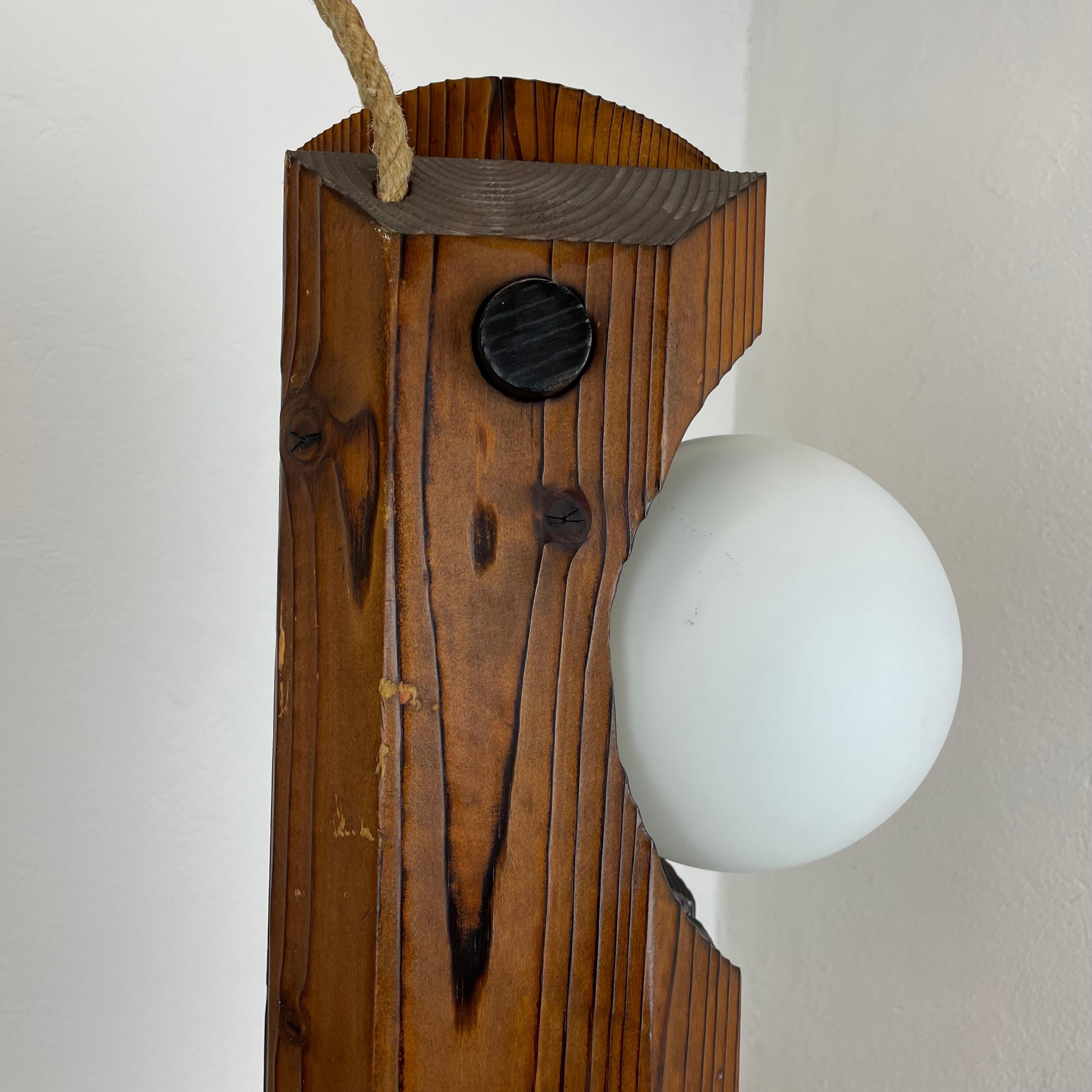 Large Organic Sculptural Pine Wooden Floor Light Made Temde Lights Germany 1970s For Sale 9