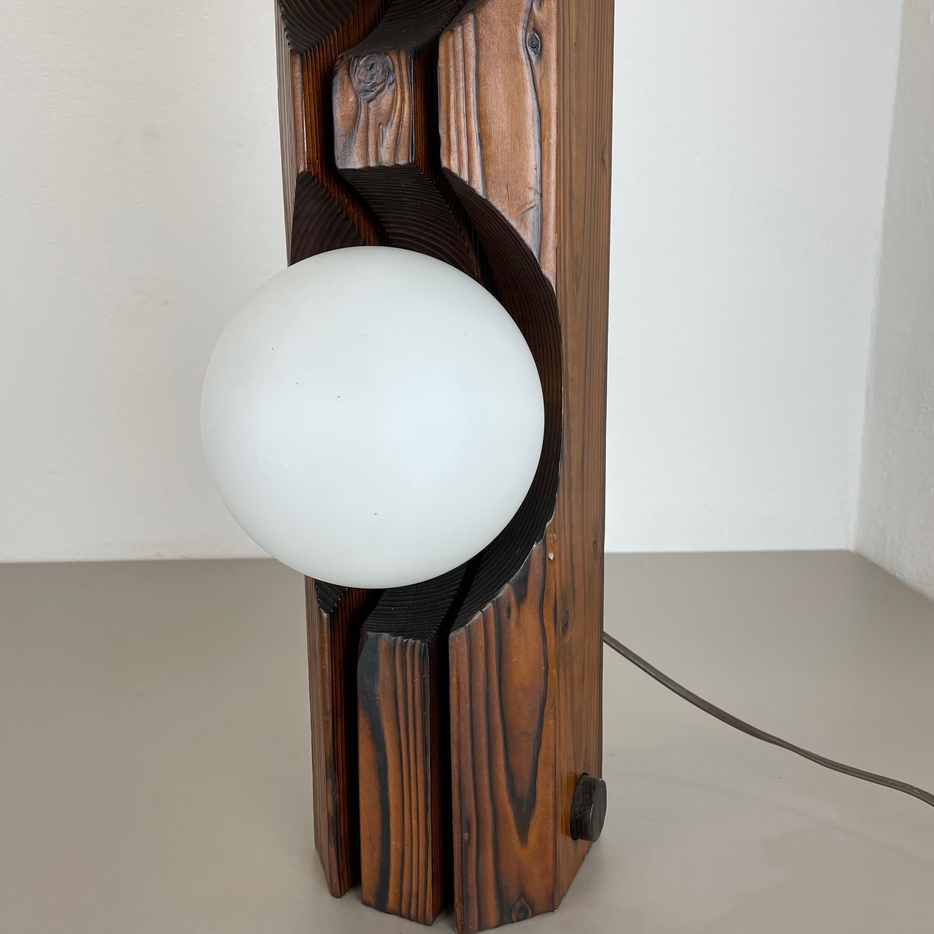 Mid-Century Modern Large Organic Sculptural Pine Wooden Floor Light Made Temde Lights Germany 1970s For Sale