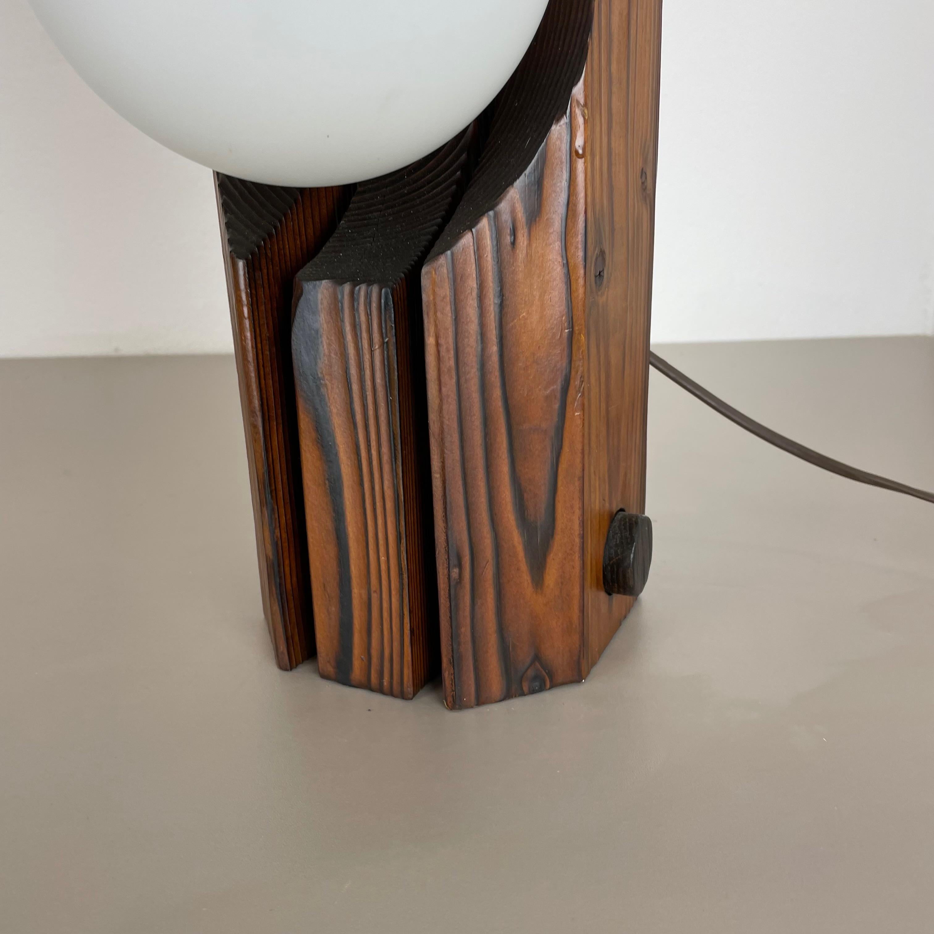 Large Organic Sculptural Pine Wooden Floor Light Made Temde Lights Germany 1970s In Good Condition For Sale In Kirchlengern, DE