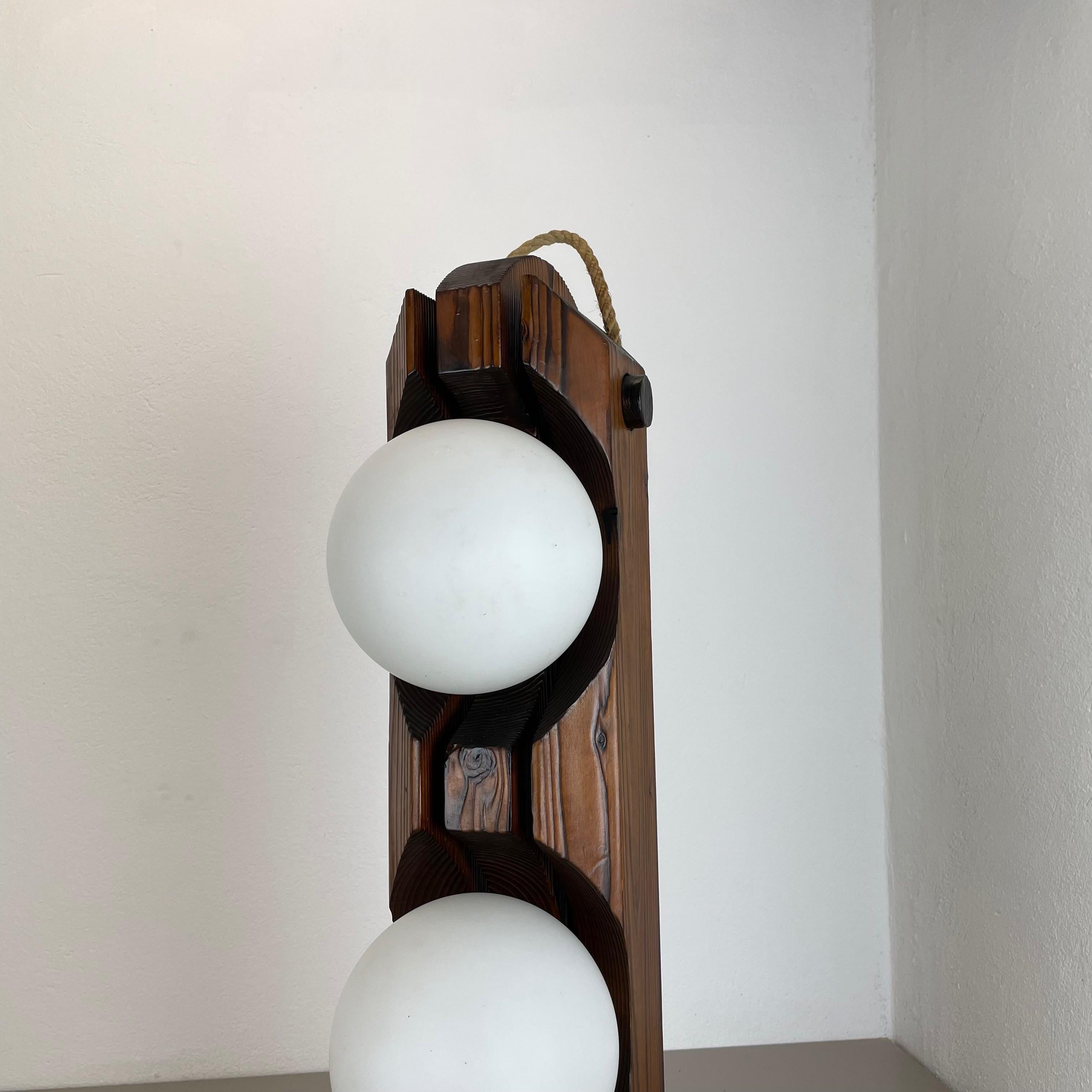 Large Organic Sculptural Pine Wooden Floor Light Made Temde Lights Germany 1970s For Sale 3