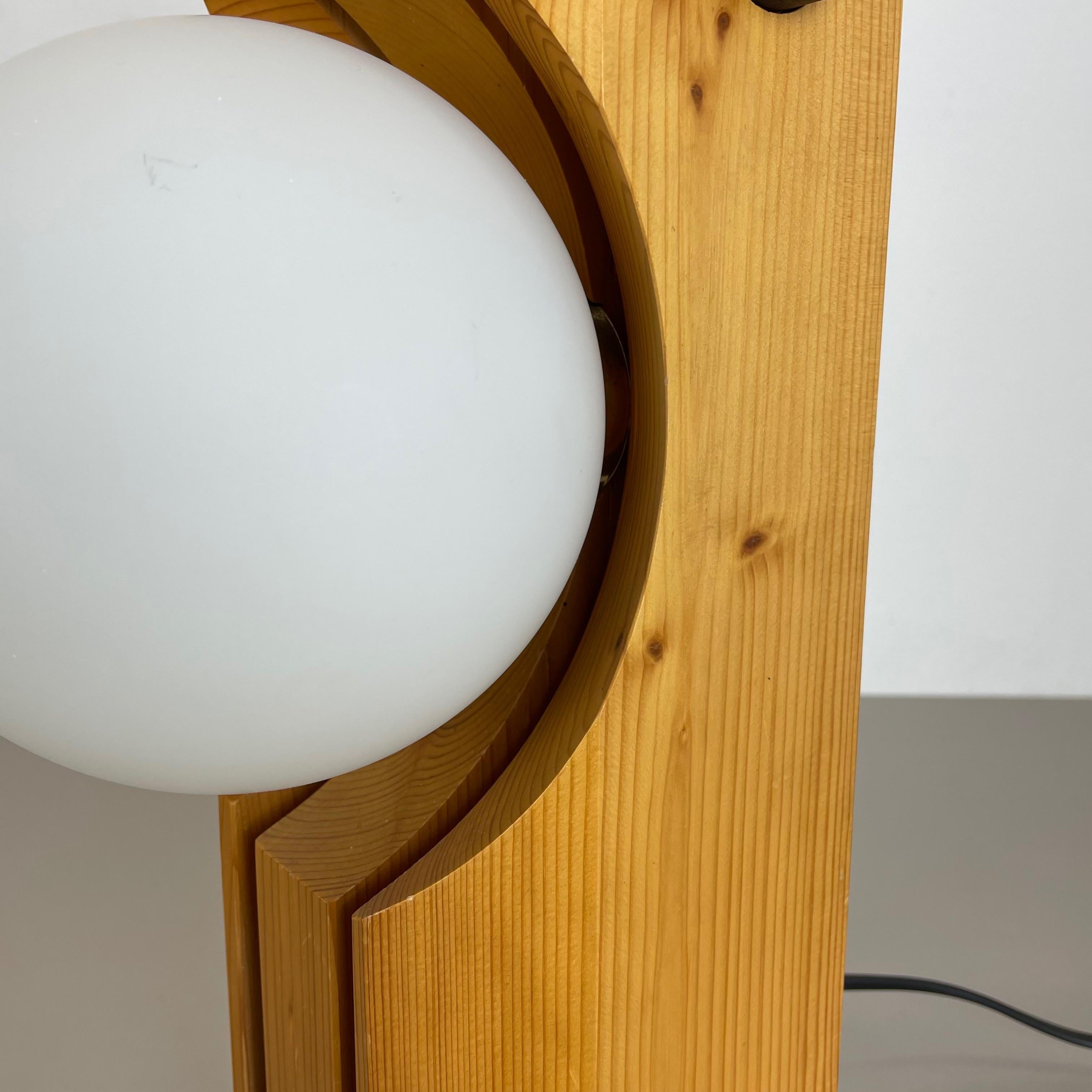Large Organic Sculptural PINE Wooden Table Light by Temde Lights, Germany 1970s For Sale 4