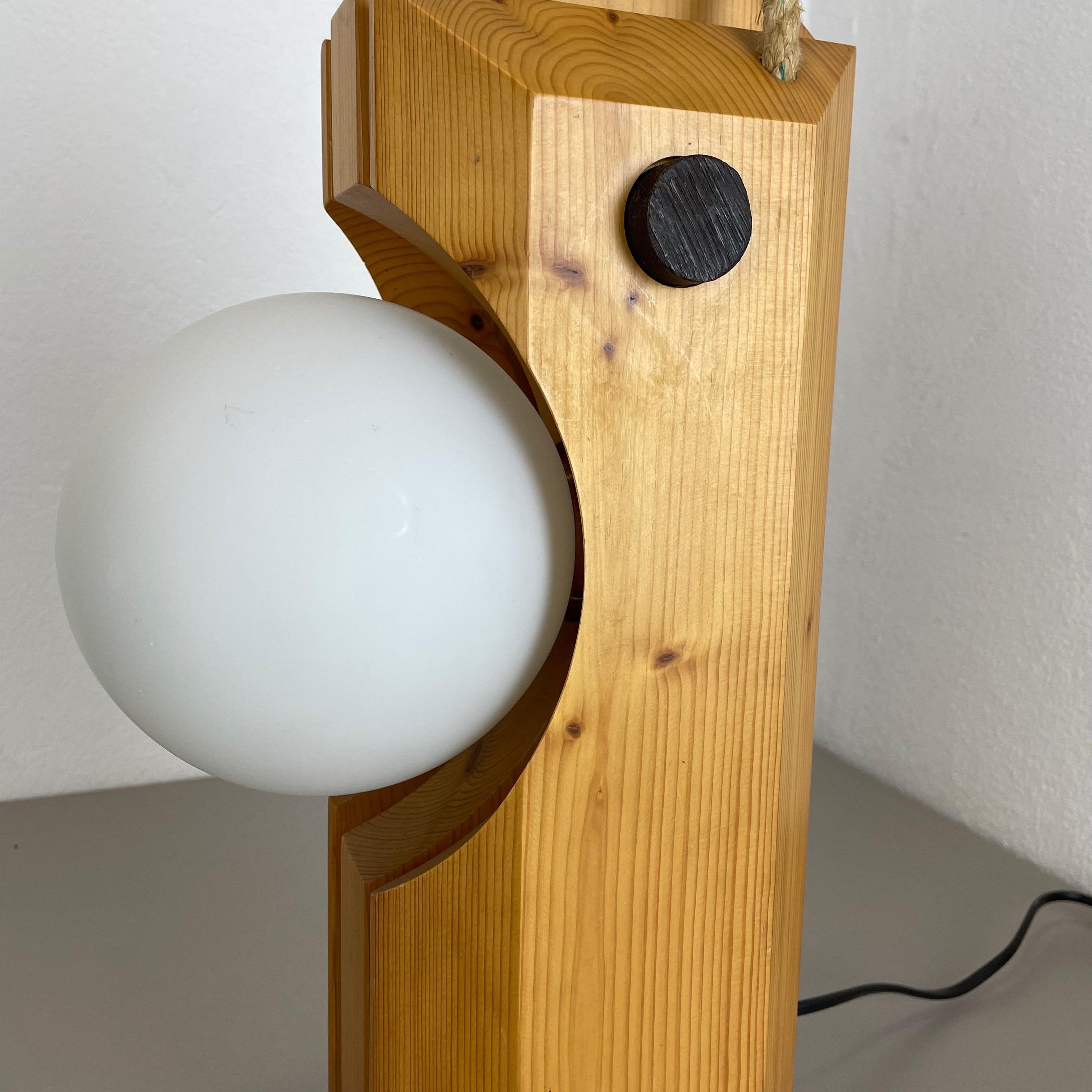 Large Organic Sculptural PINE Wooden Table Light by Temde Lights, Germany 1970s For Sale 6