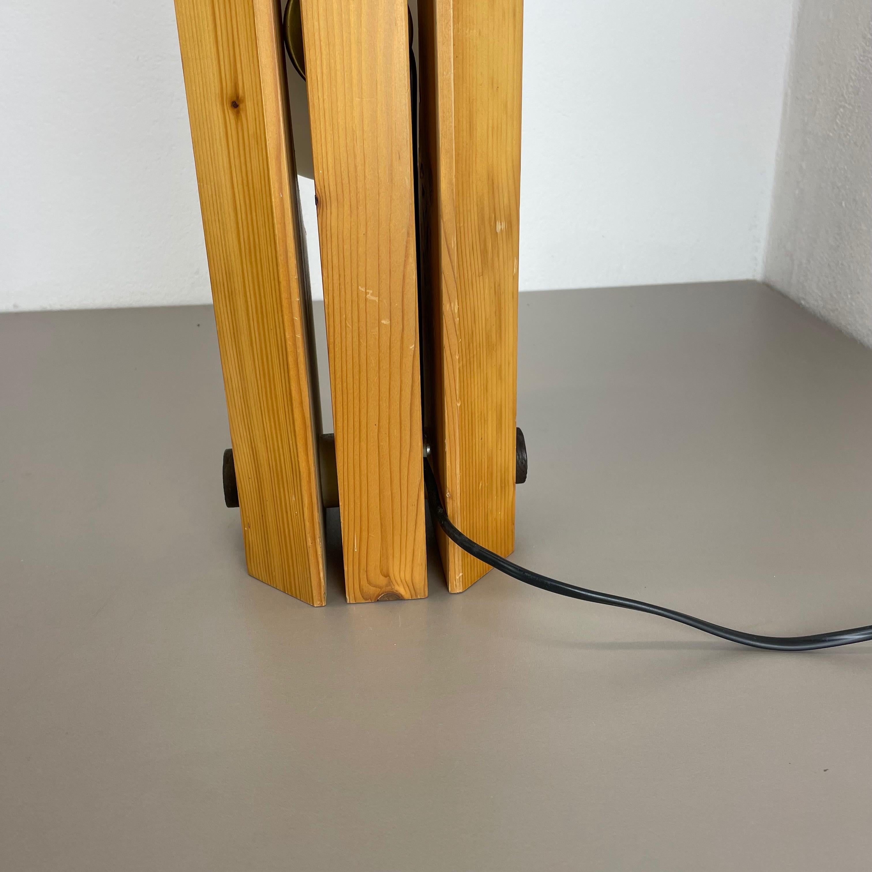 Large Organic Sculptural PINE Wooden Table Light by Temde Lights, Germany 1970s For Sale 9