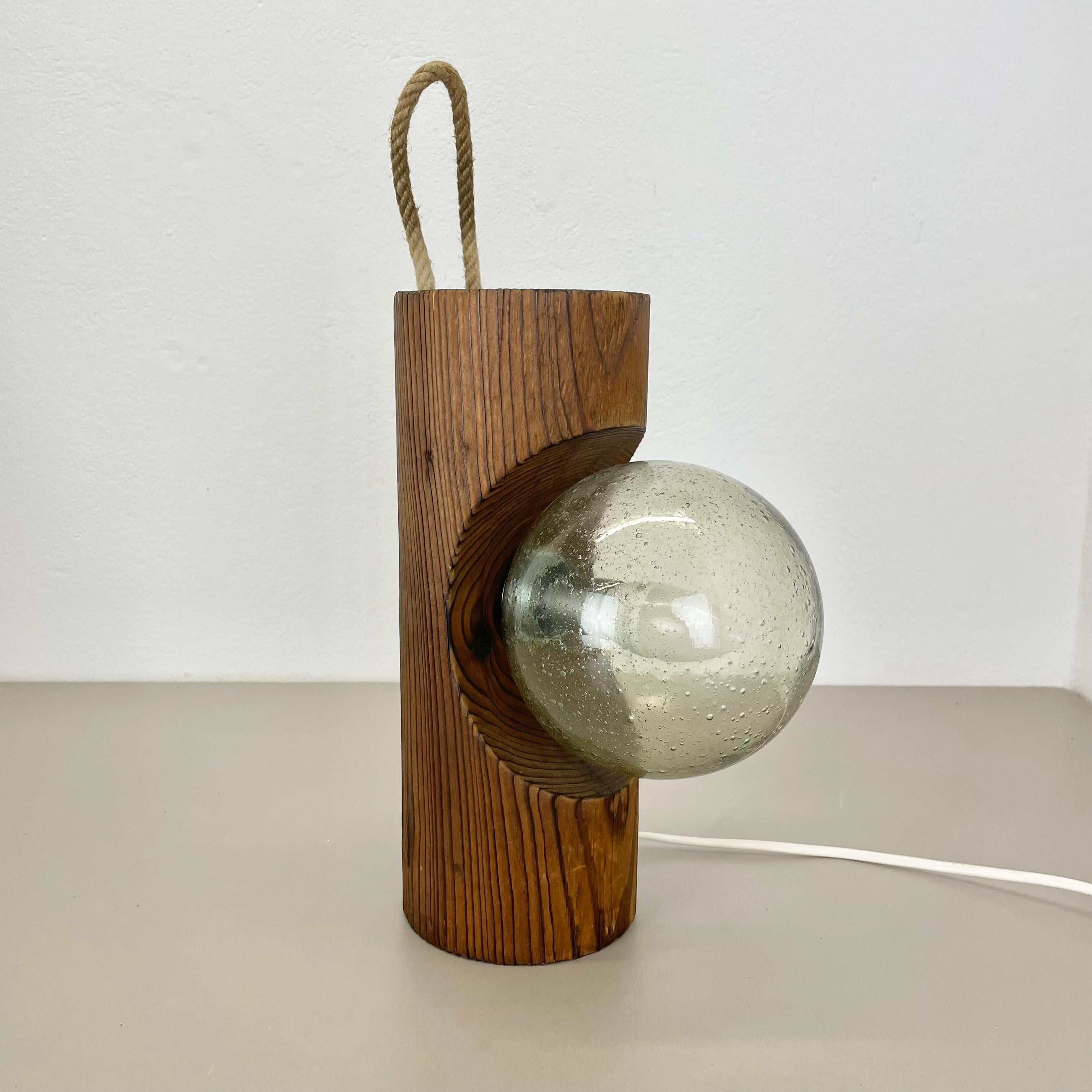 Große organische skulpturale PINE-Holz-Tischleuchte von Temde Lights, Deutschland 1970er Jahre im Angebot 12