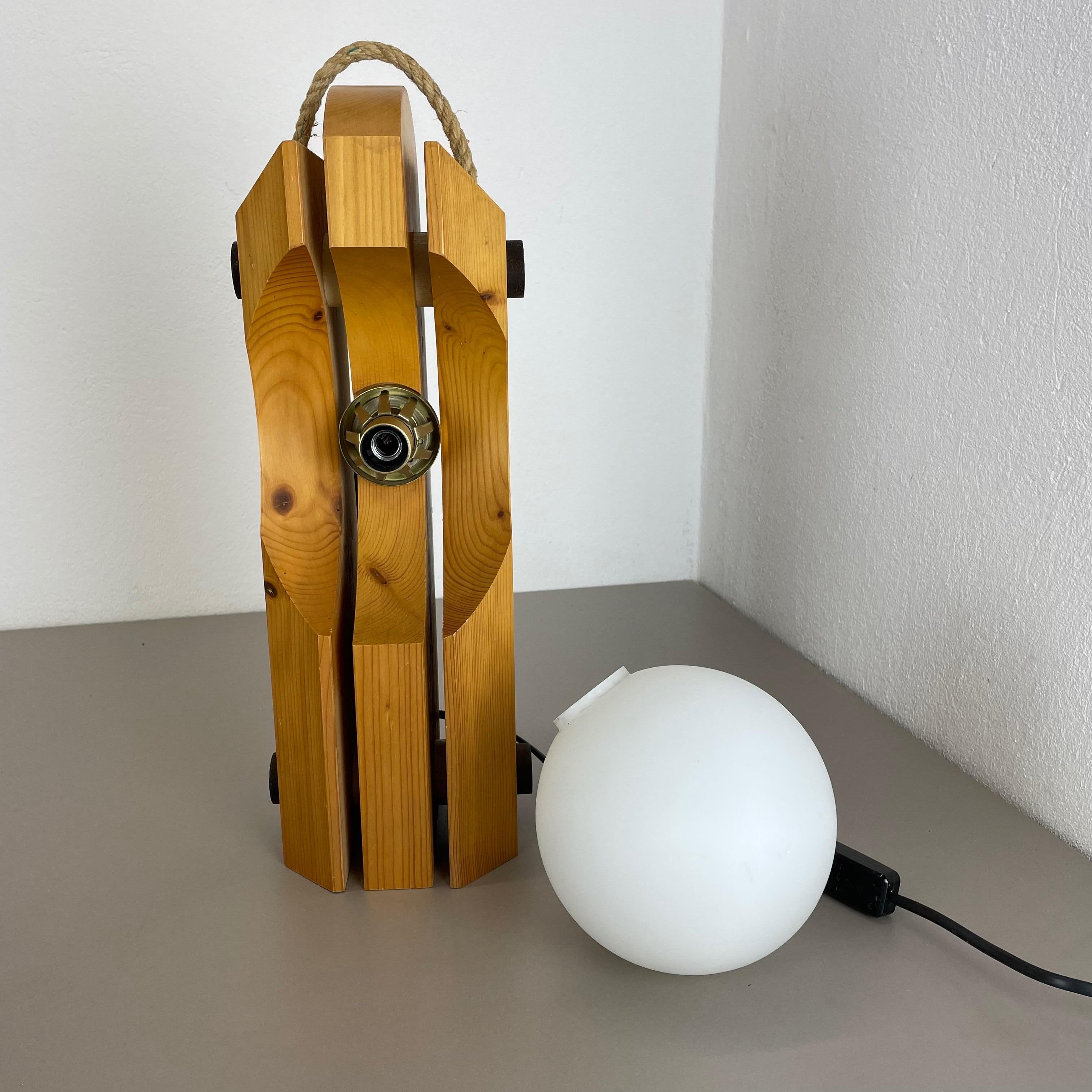 Large Organic Sculptural PINE Wooden Table Light by Temde Lights, Germany 1970s For Sale 13