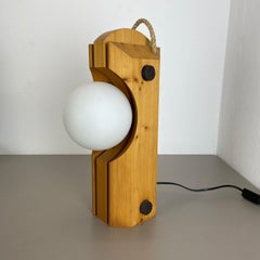 Large Organic Sculptural PINE Wooden Table Light by Temde Lights, Germany 1970s