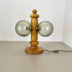 Large Organic Sculptural PINE Wooden Table Light by Temde Lights, Germany 1970s