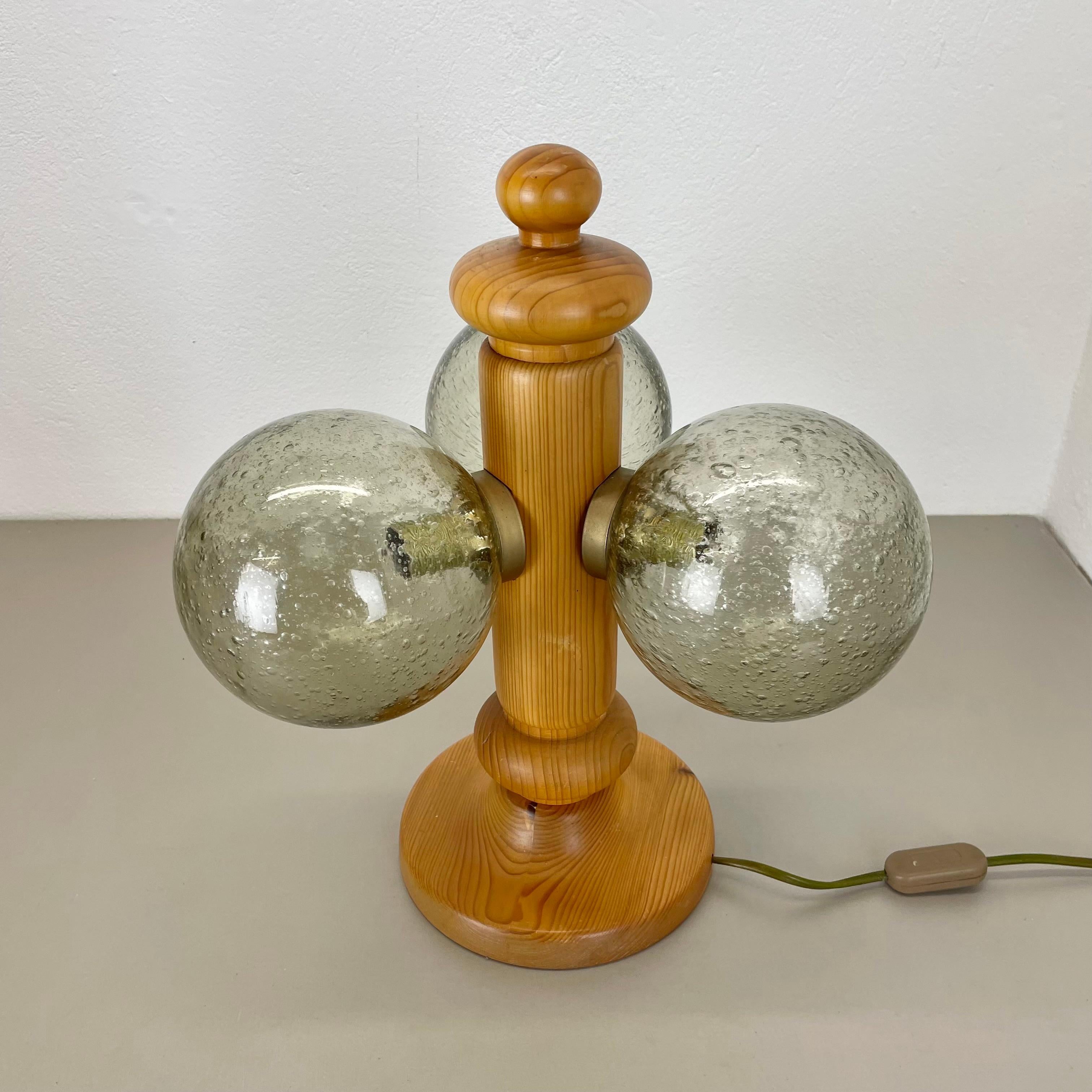 Mid-Century Modern Grande lampe de bureau sculpturale en bois organique PINE de Temde Lights, Allemagne, années 1970 en vente