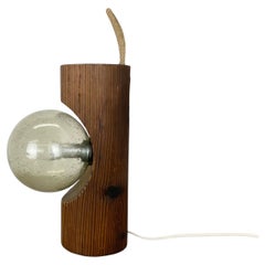 Große organische skulpturale PINE-Holz-Tischleuchte von Temde Lights, Deutschland 1970er Jahre