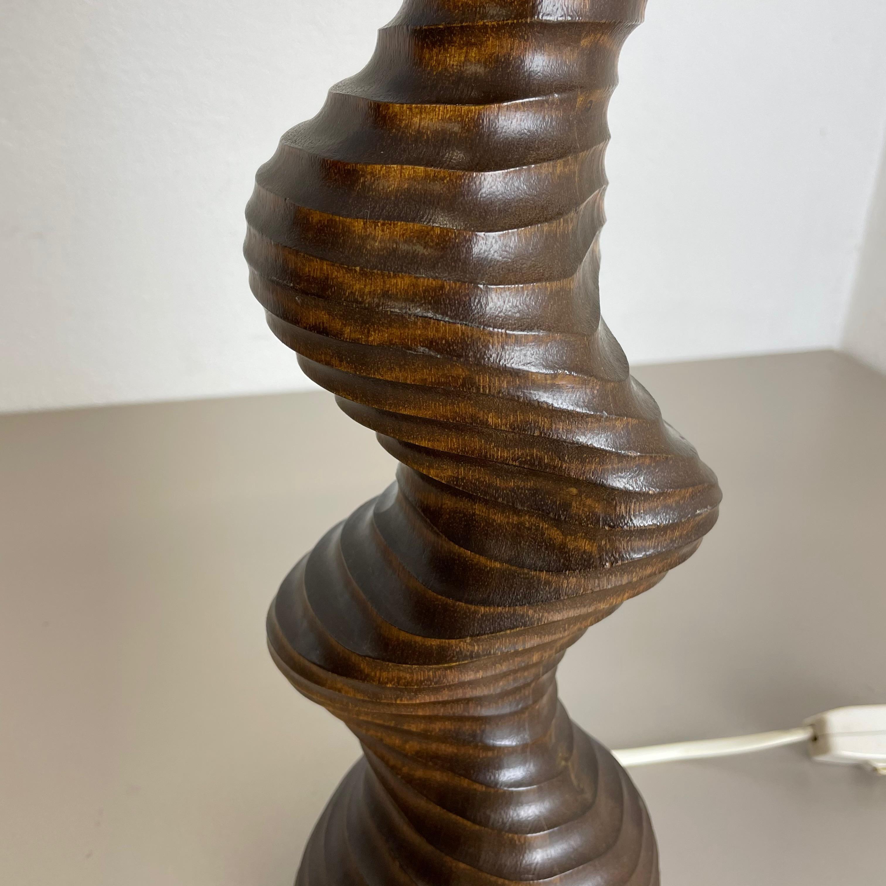 Large Organic Sculptural Wooden Table Light Made Temde Lights, Germany, 1970s For Sale 7