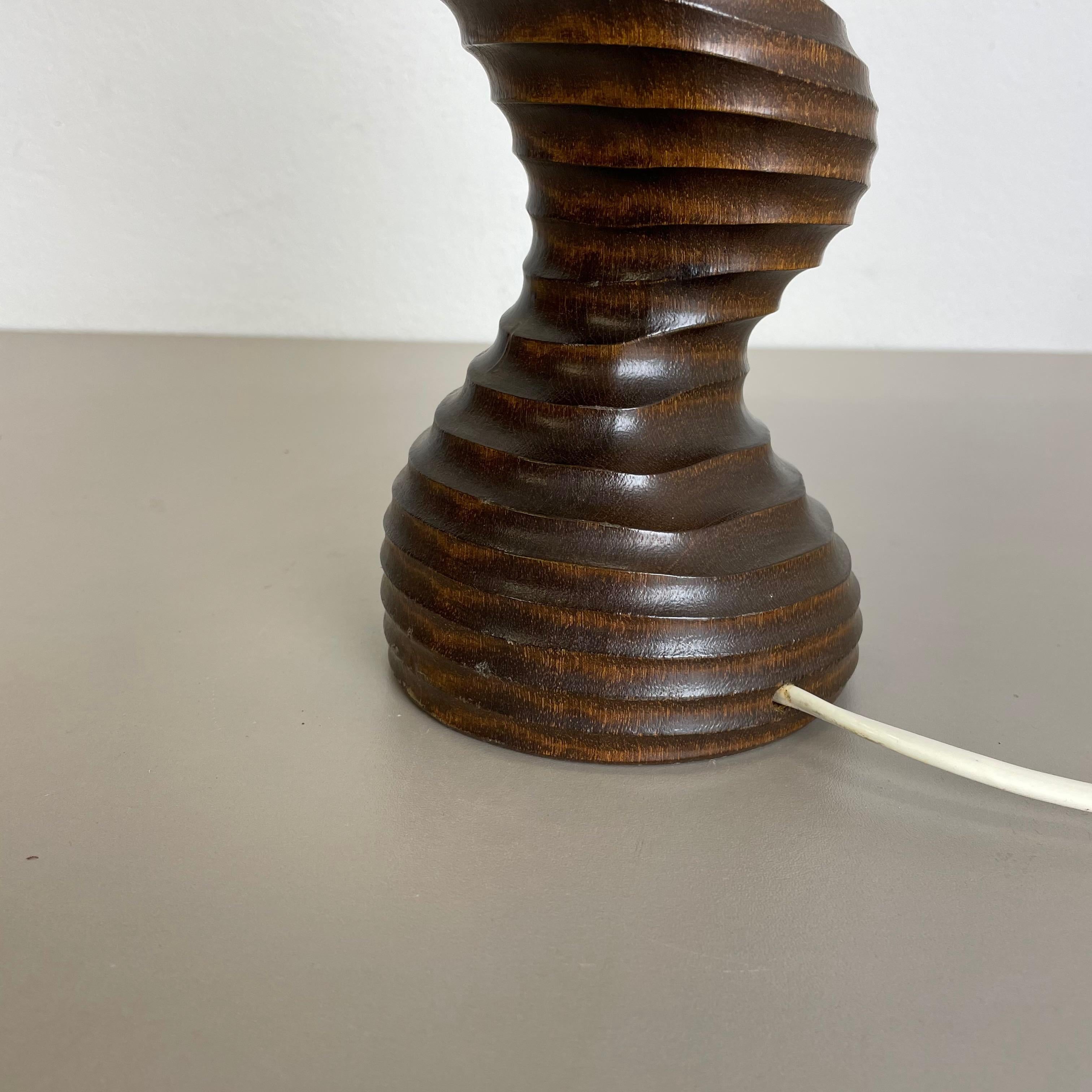 Glass Large Organic Sculptural Wooden Table Light Made Temde Lights, Germany, 1970s For Sale