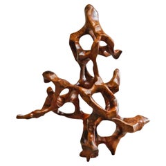 Large Organic Sculpture in Burl Wood Mid 20th Century