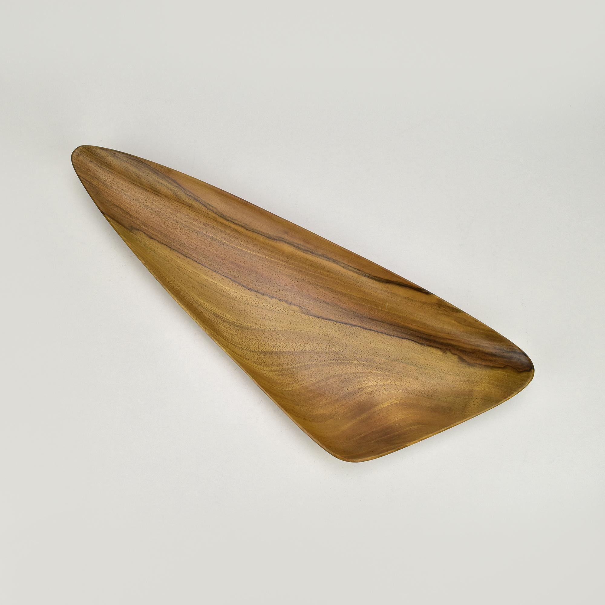 Mid-Century Modern Large Organic Shaped Carved Walnut Wood Bowl Dish Carl Auböck Style Mid Century For Sale