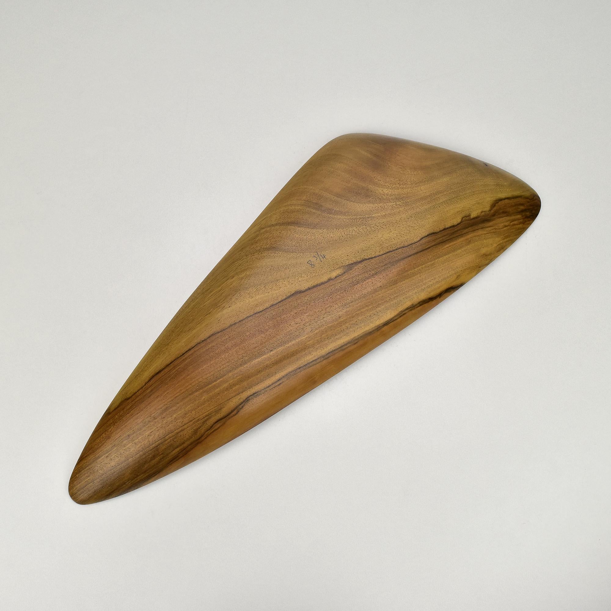 Austrian Large Organic Shaped Carved Walnut Wood Bowl Dish Carl Auböck Style Mid Century For Sale