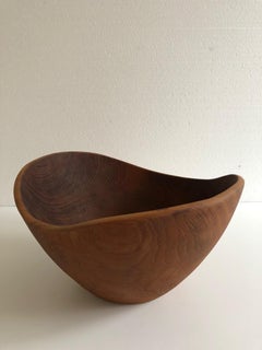 Large Organic Shaped Teak Bowl from Denmark, 1960s