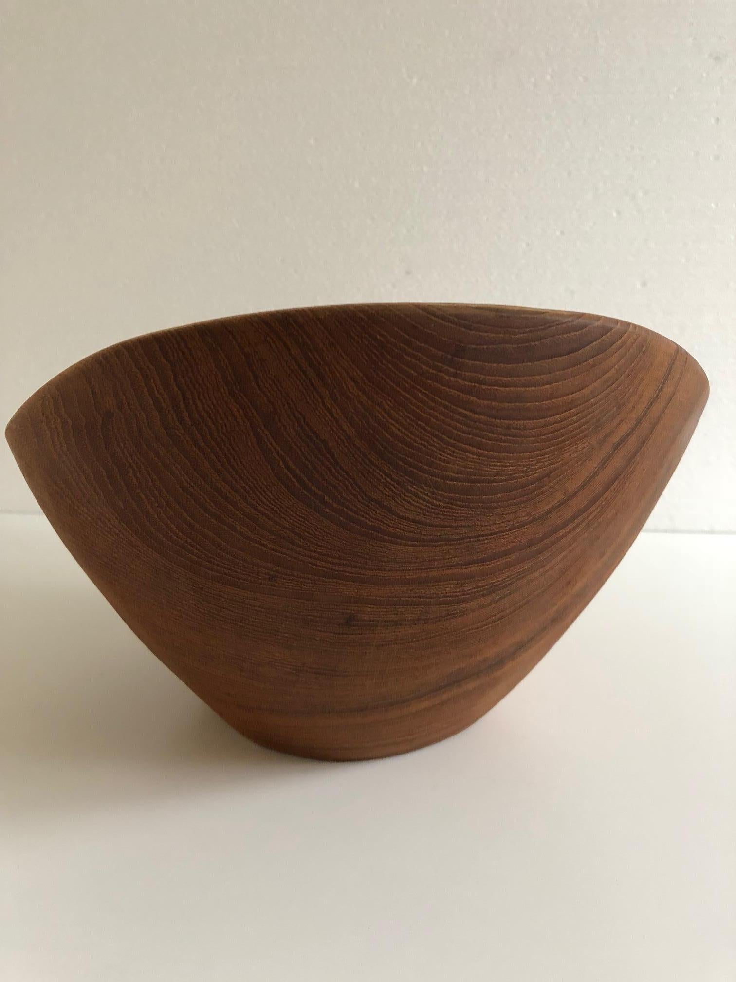 Scandinavian Modern Large Organic Shaped Teak Bowl from Denmark, 1960s For Sale