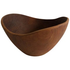 Large Organic Shaped Teak Bowl from Denmark, 1960s