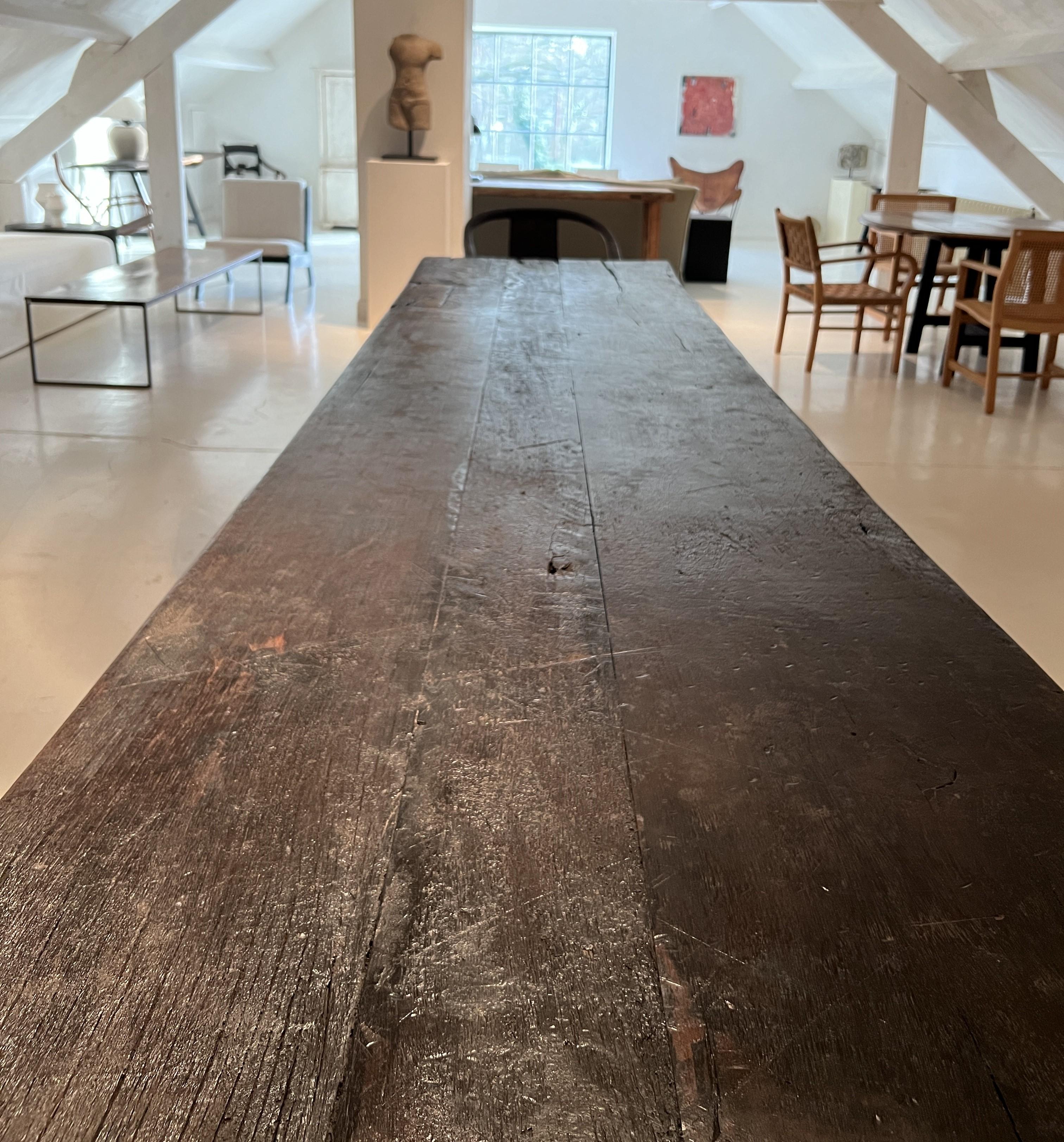 Large organic table reclaimed wood For Sale 3