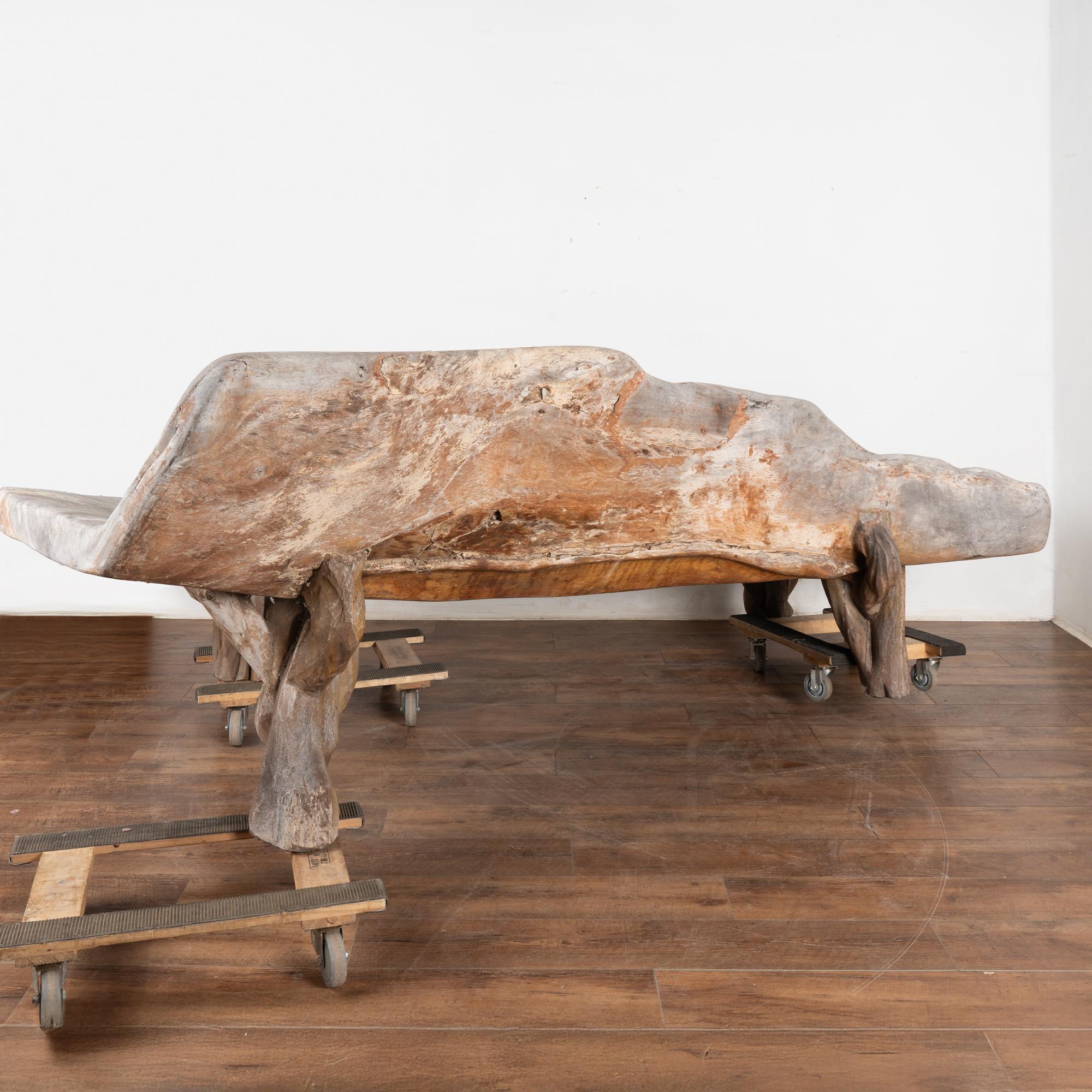 Grande panca o letto organico in teak, circa 1940-60 in vendita 7