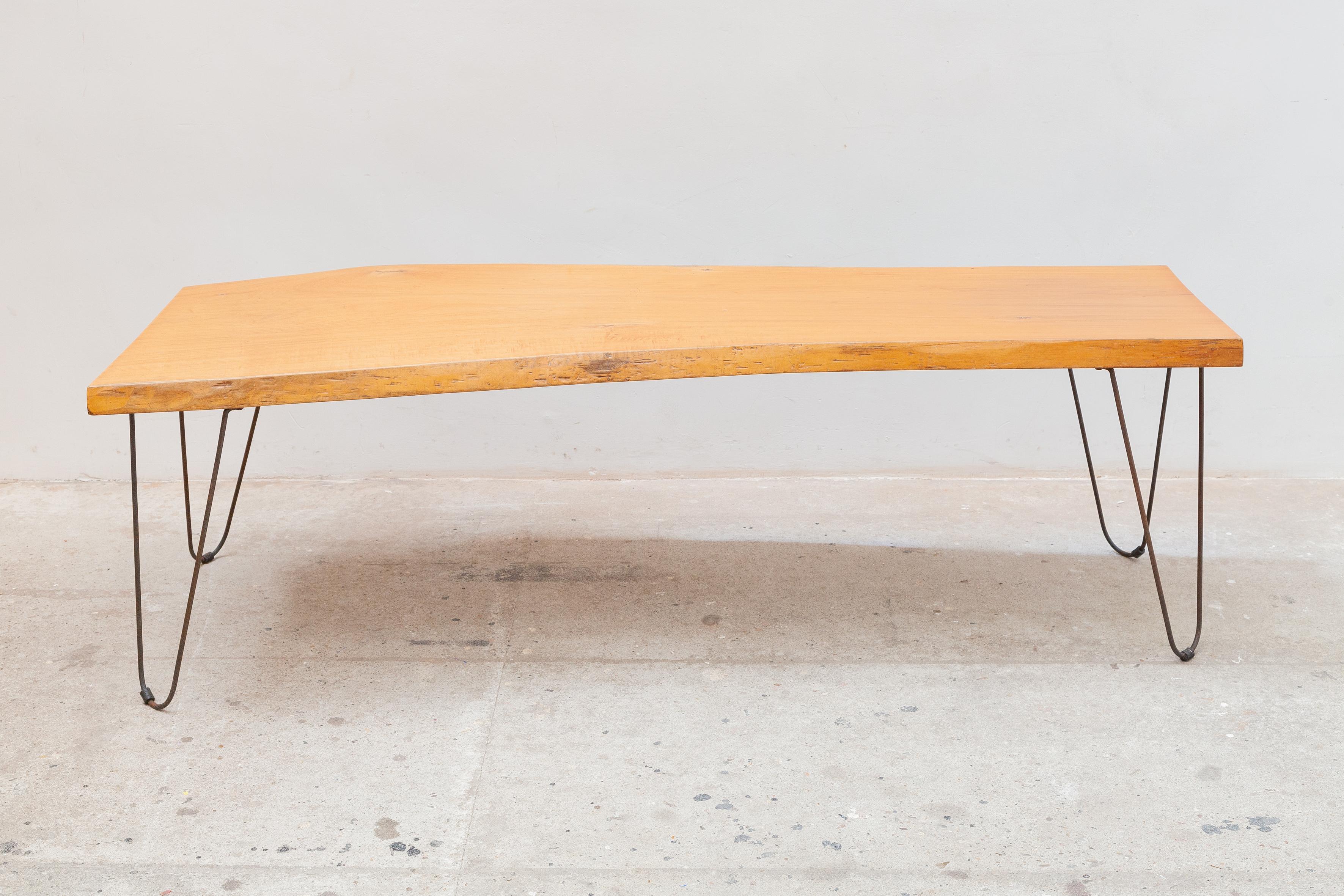 Mid-20th Century Large Organic Walnut Tree Trunk Coffee Table, 1960s For Sale