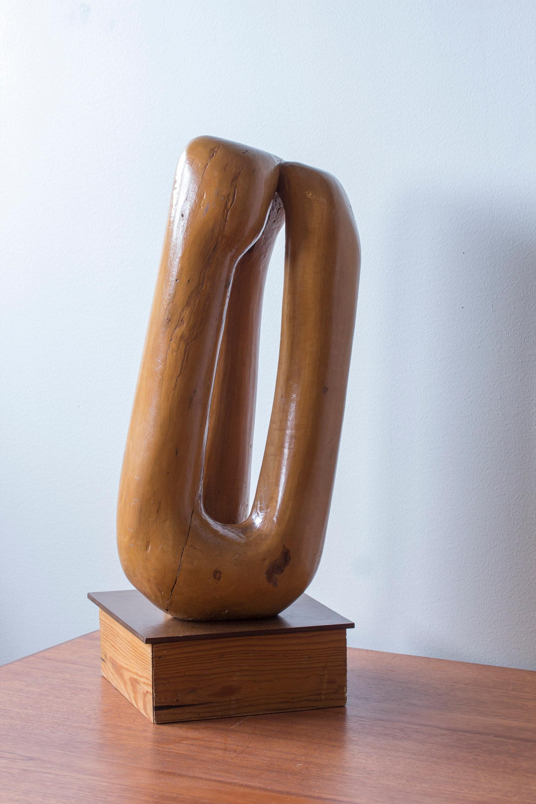 Large organic wooden sculpture by Danish artist Otto Baagøe Nielsen, 1960-70s For Sale 4